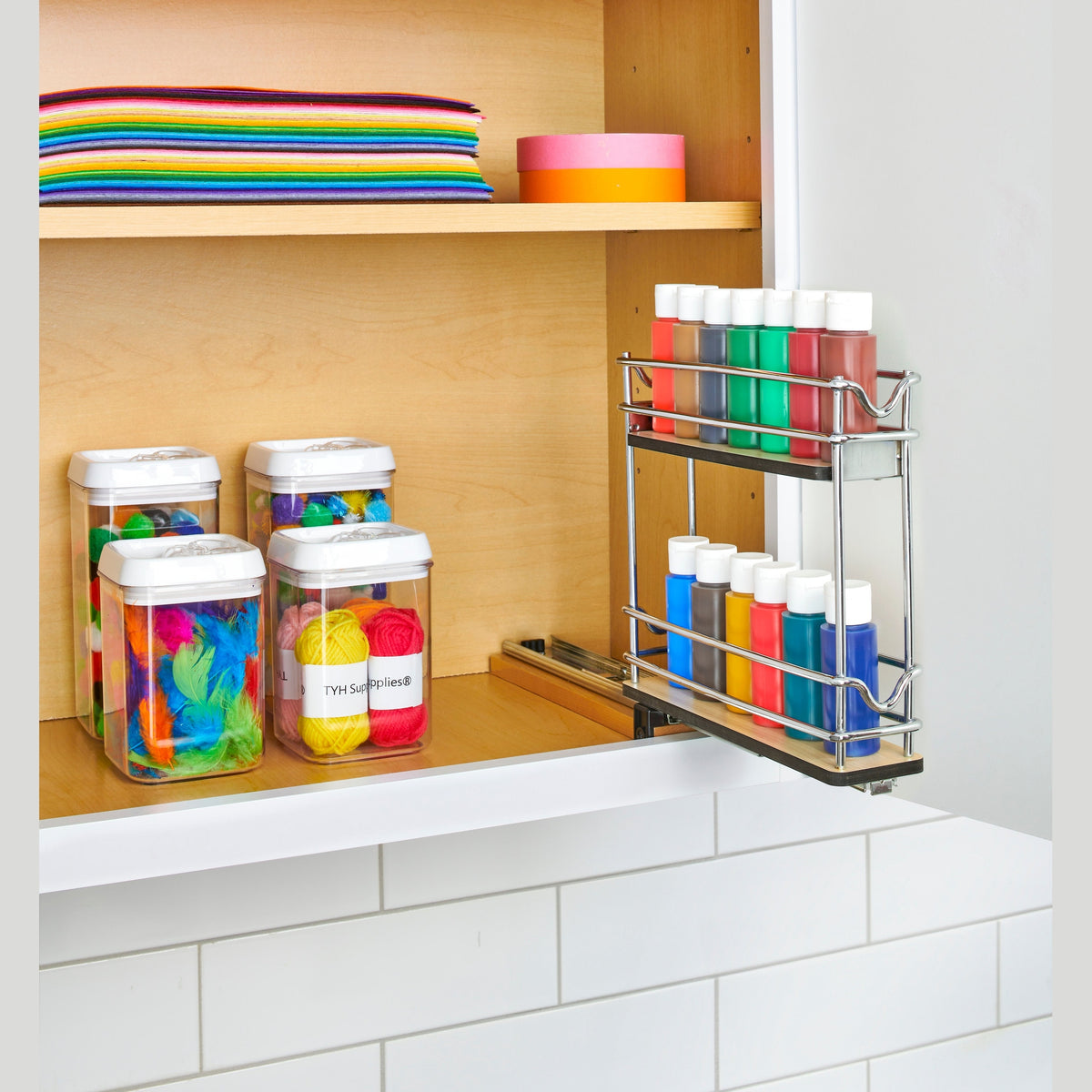 3" Two-Tier Narrow Wire Wall Upright Pullout
