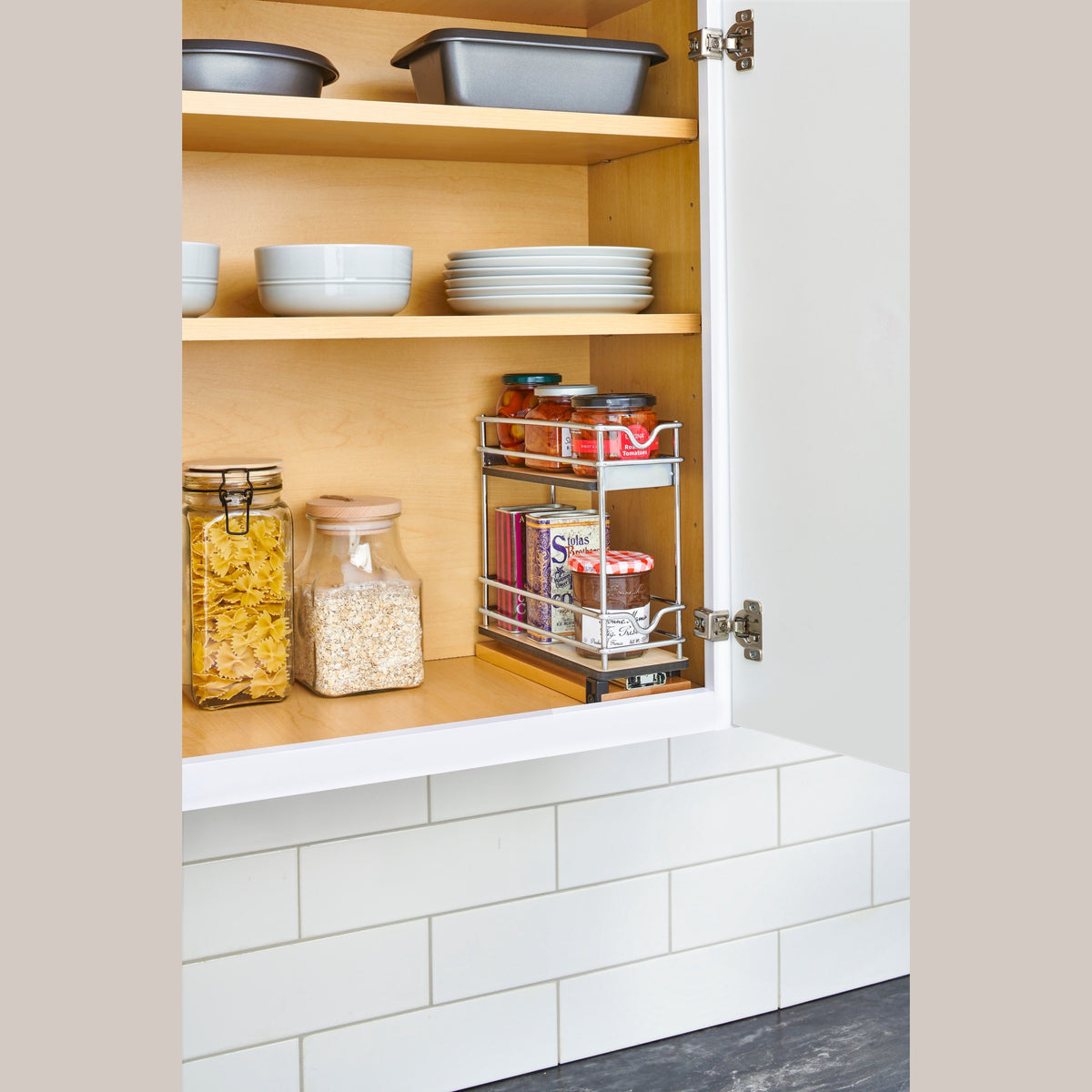 5" Two-Tier Wide Wire Wall Upright Pullout