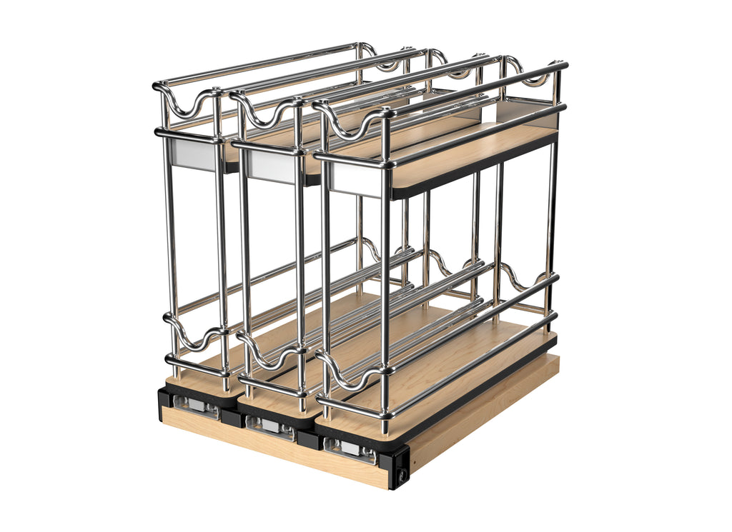 9" Two-Tier Triple Narrow Wire Wall Upright Pullout
