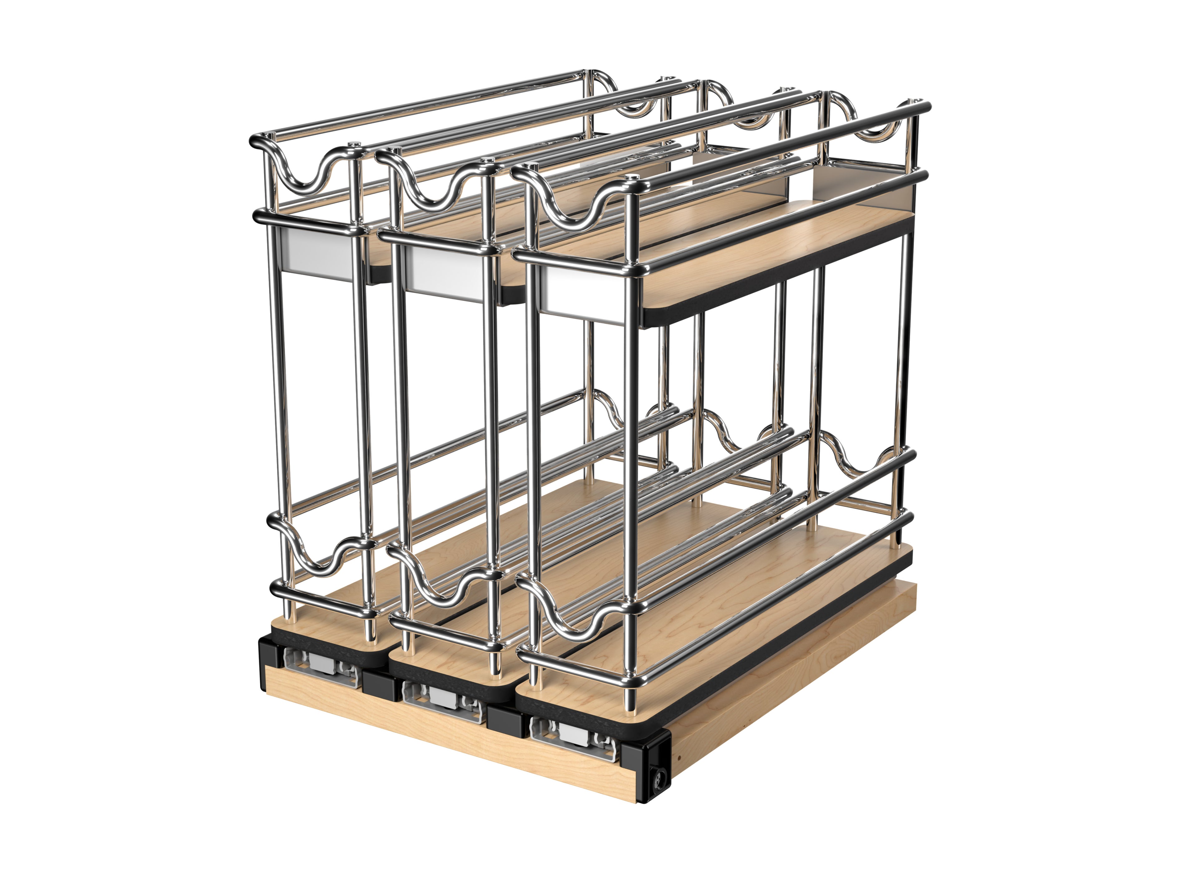 9" Two-Tier Triple Narrow Wire Wall Upright Pullout