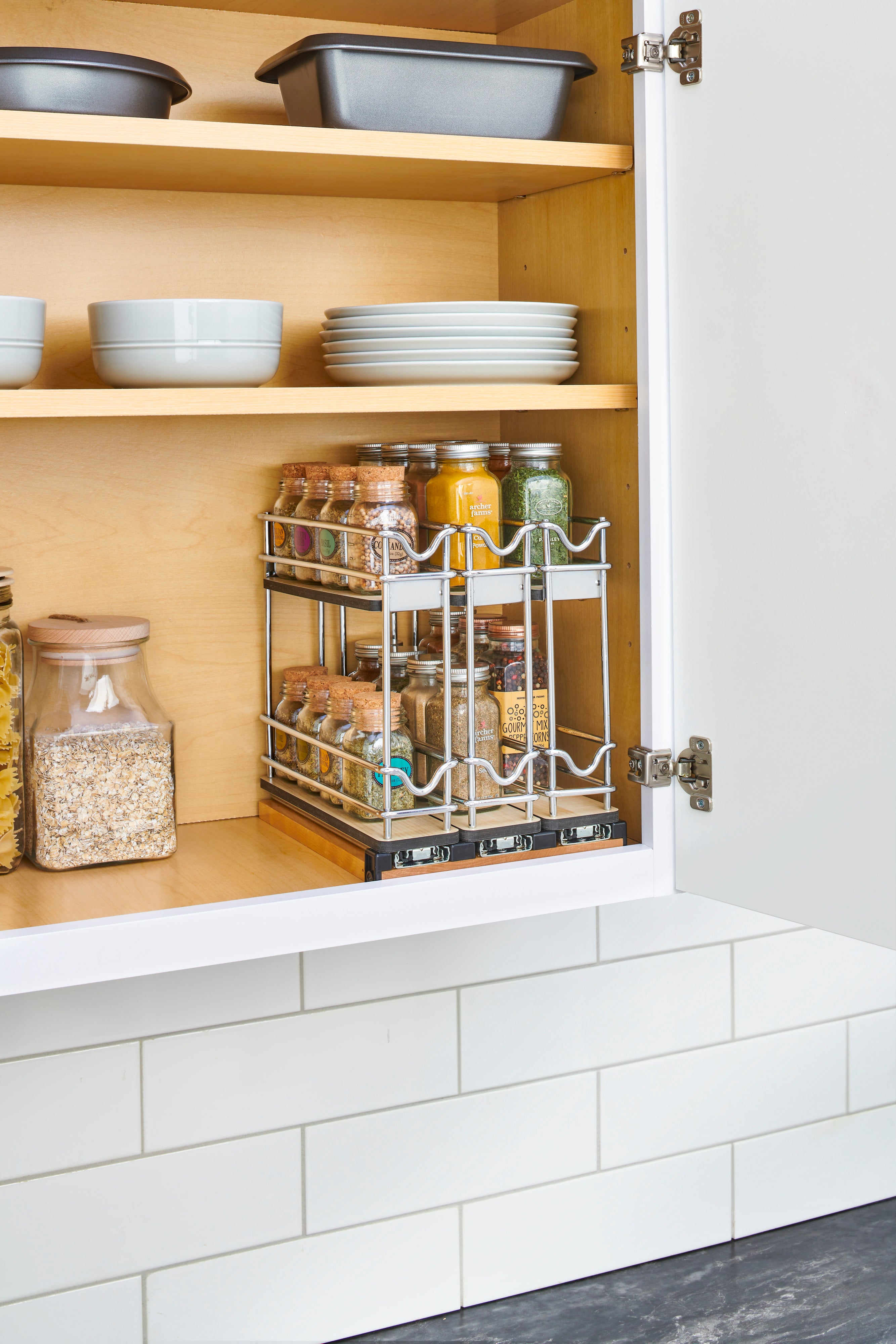 9" Two-Tier Triple Narrow Wire Wall Upright Pullout