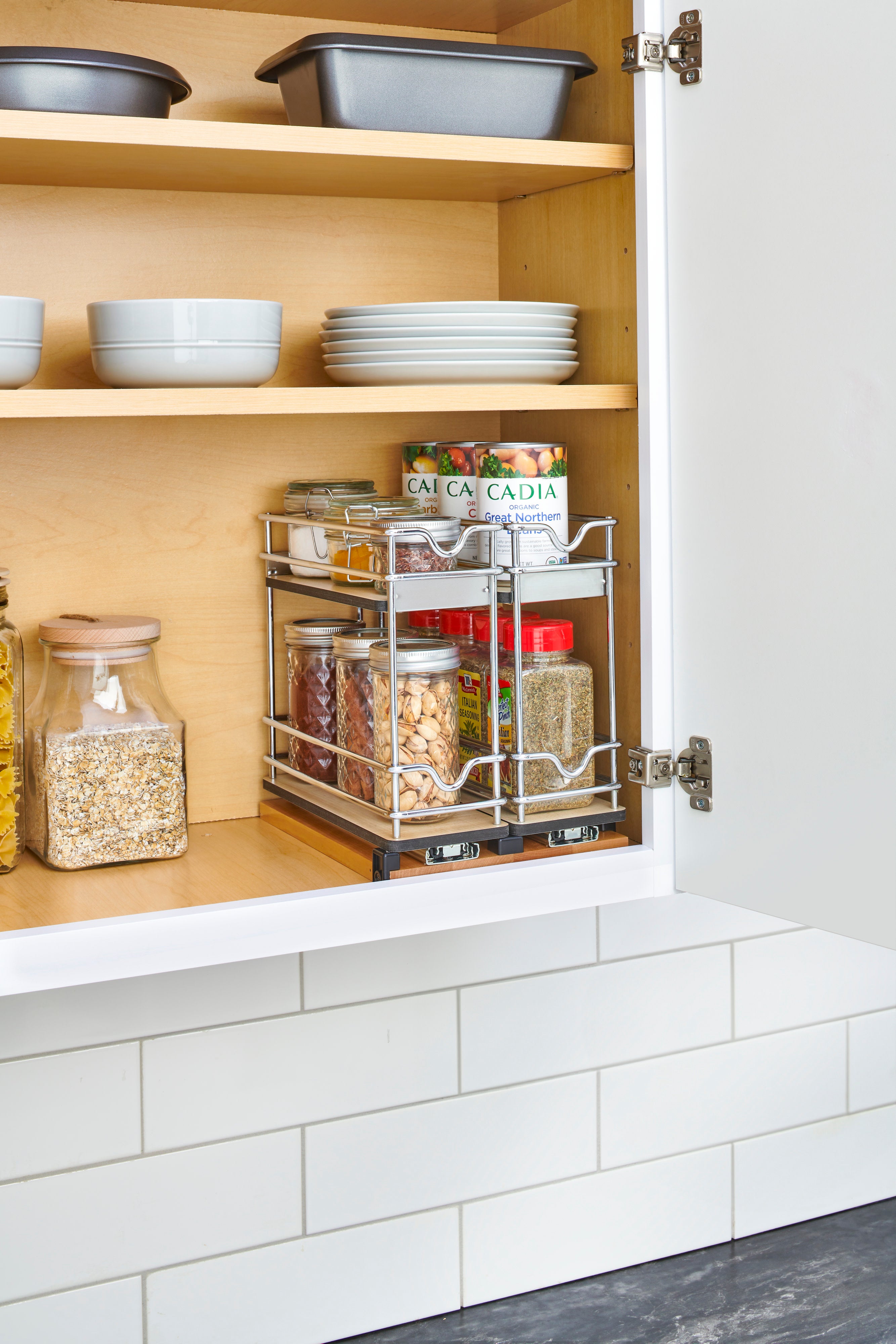 9” Two-Tier Double Wide Wire Wall Upright Pullout