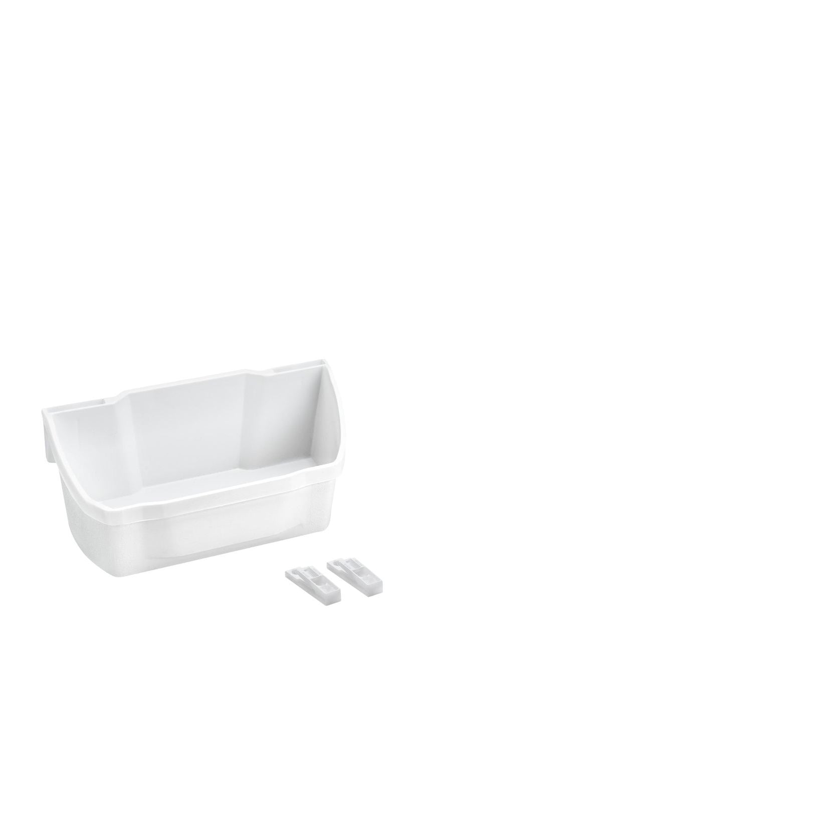 8" White Polymer 2-Shelf Cabinet Door-Mount Storage Tray Set