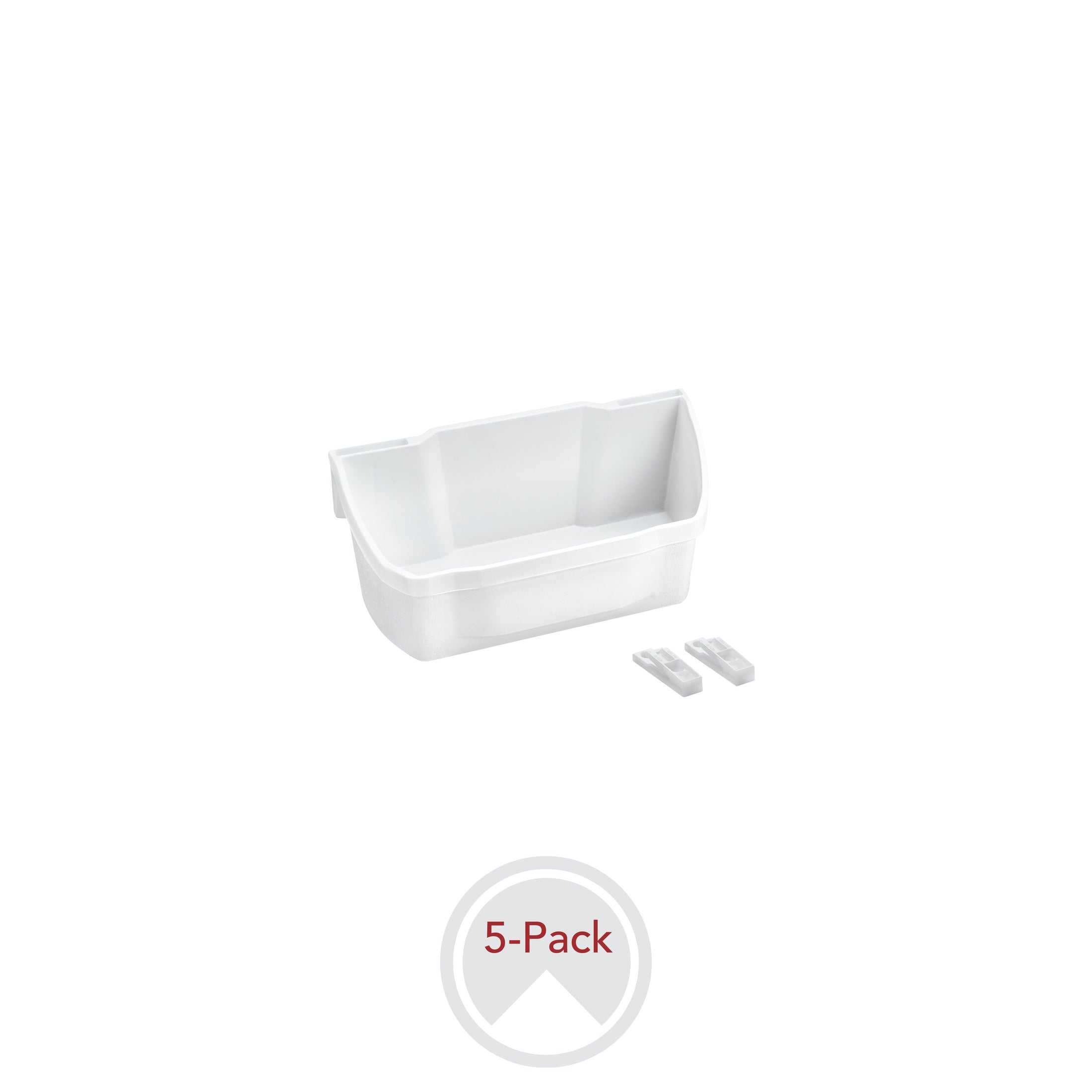 8" White Polymer 5-Shelf Cabinet Door-Mount Storage Tray Set