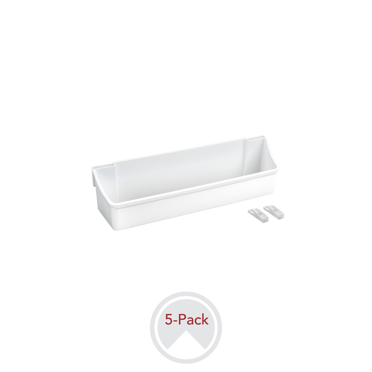 14" White Polymer 5-Shelf Cabinet Door-Mount Storage Tray Set