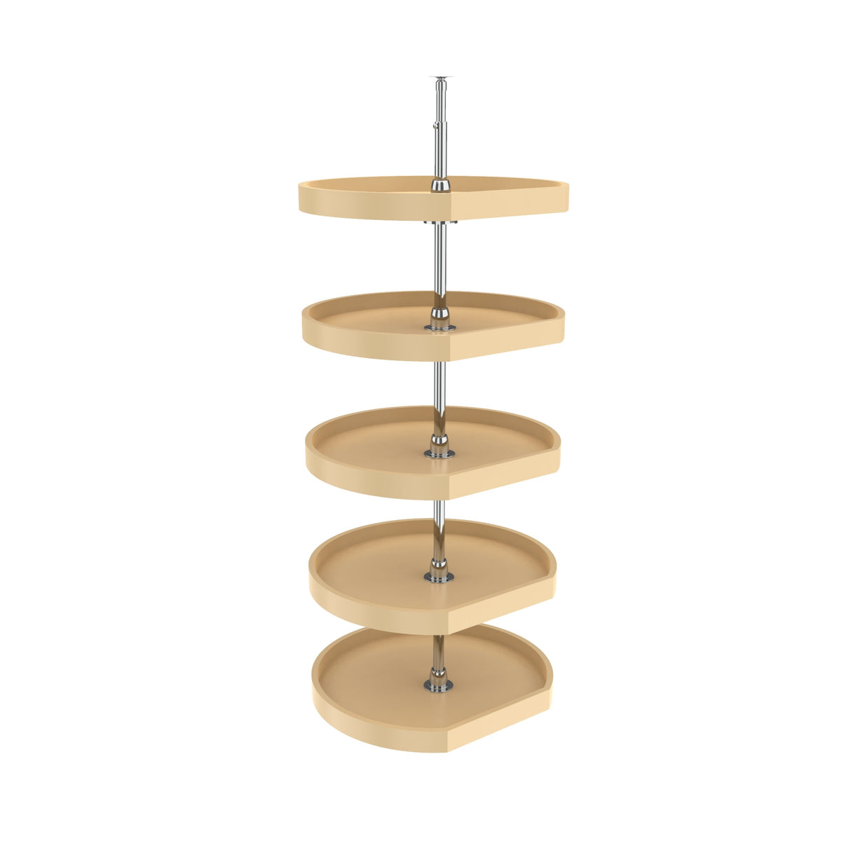 Polymer D-Shape 5-Shelf Lazy Susans w/Post Hardware