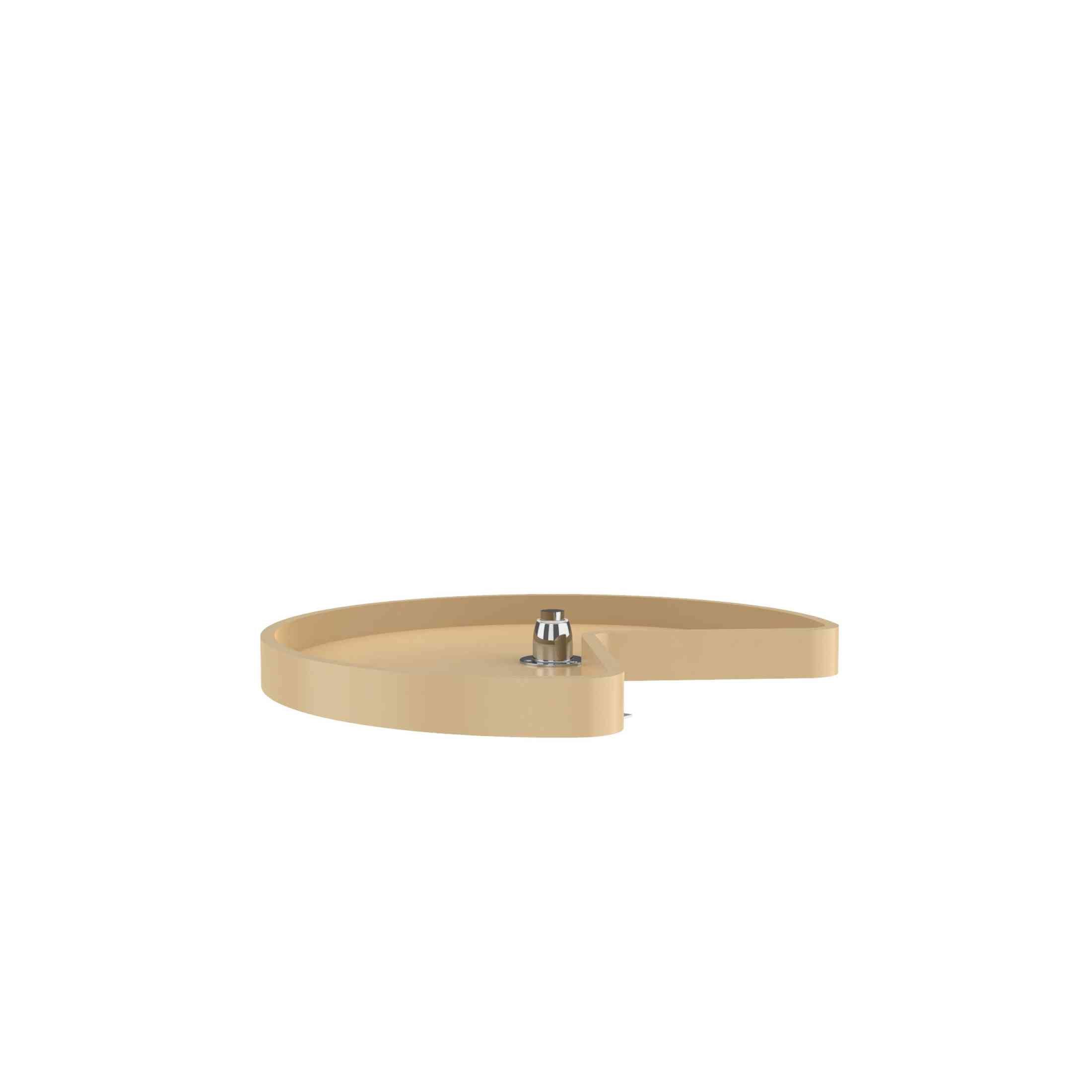 Polymer Kidney 1-Shelf Lazy Susan w/Bottom Mount Rotating Post for Corner Base Cabinets