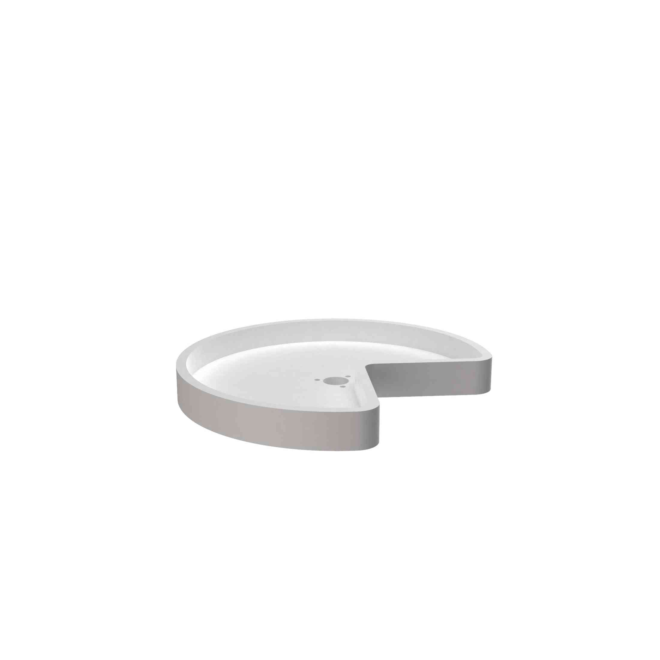 Polymer Kidney-Shaped 1-Shelf Lazy Susan Shelf for Corner Wall Cabinets (No Post Included)