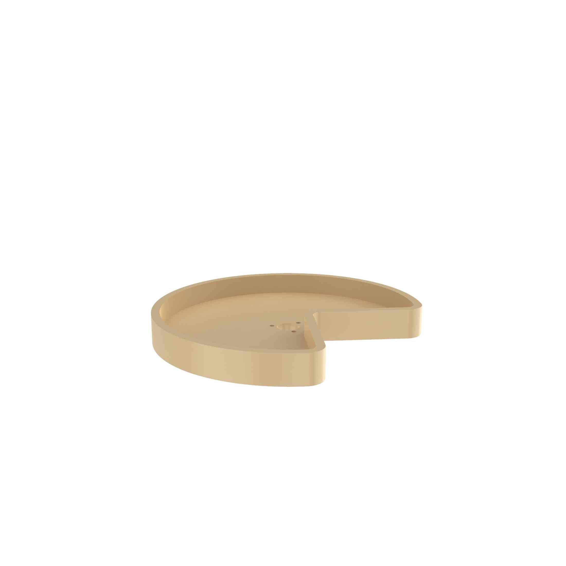 Polymer Kidney-Shaped 1-Shelf Lazy Susan Shelf for Corner Wall Cabinets (No Post Included)