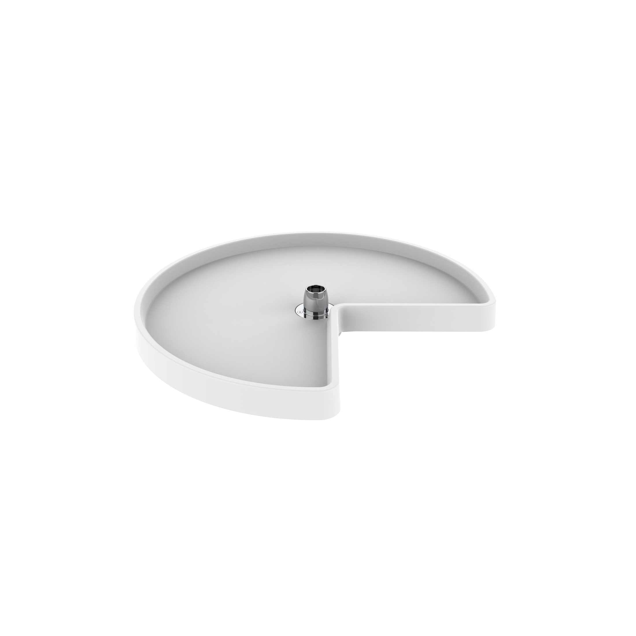 Polymer Kidney-Shaped-Shaped 1-Shelf Lazy Susan Shelf for Corner Base Cabinets (No Post Included)