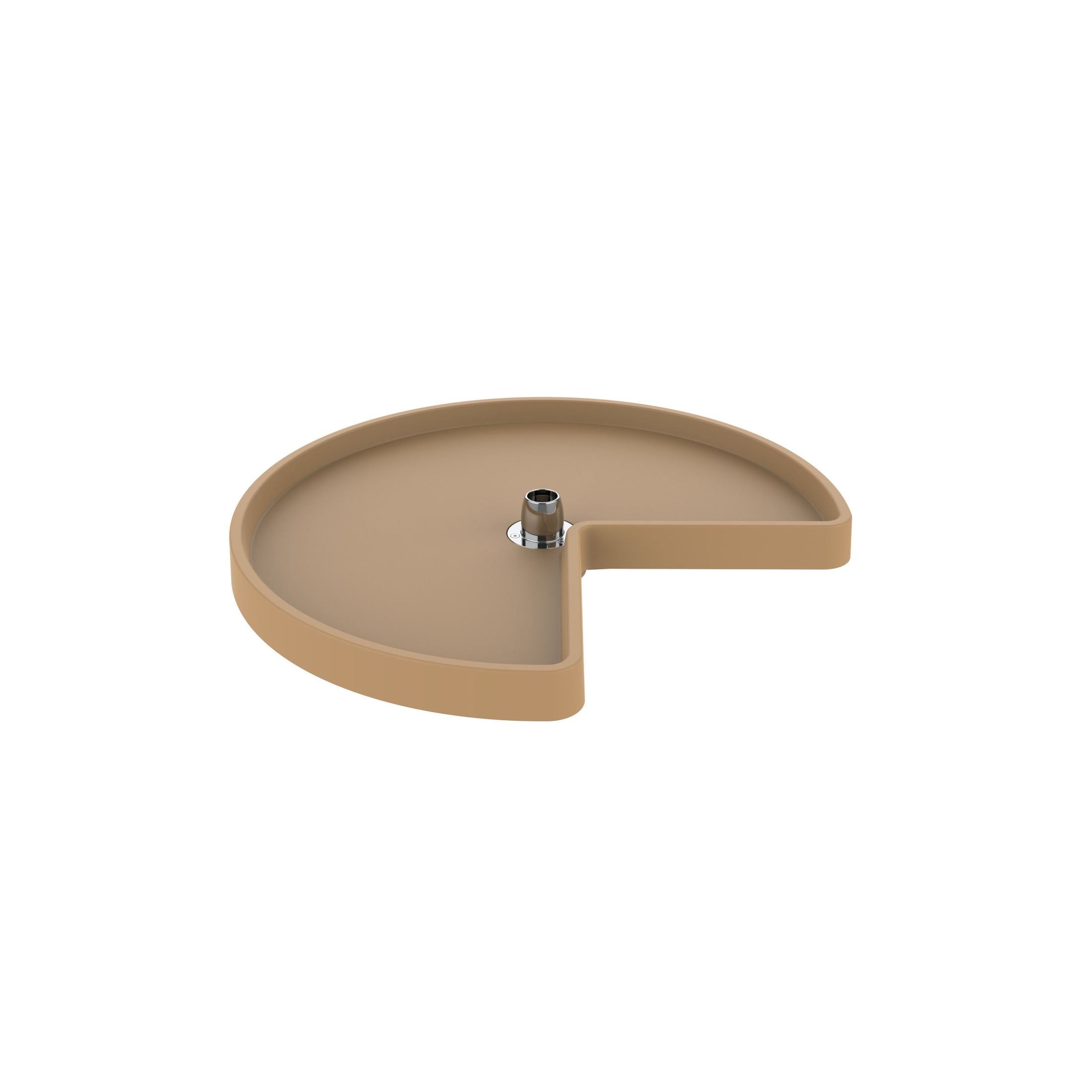 Polymer Kidney-Shaped 1-Shelf Lazy Susan Shelf for Corner Base Cabinets (No Post Included)