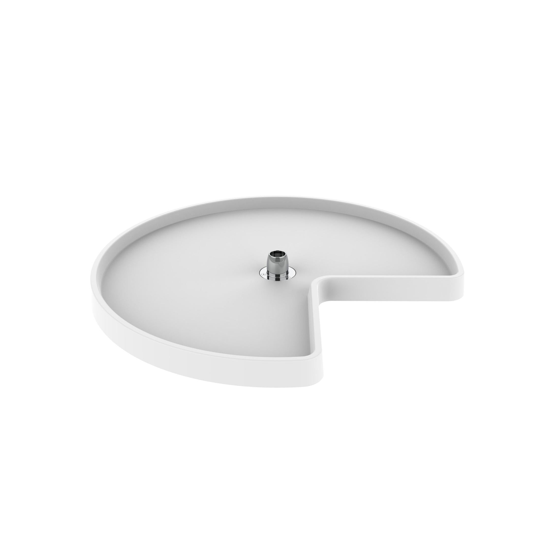 Polymer Kidney-Shaped 1-Shelf Lazy Susan Shelf for Corner Base Cabinets (No Post Included)