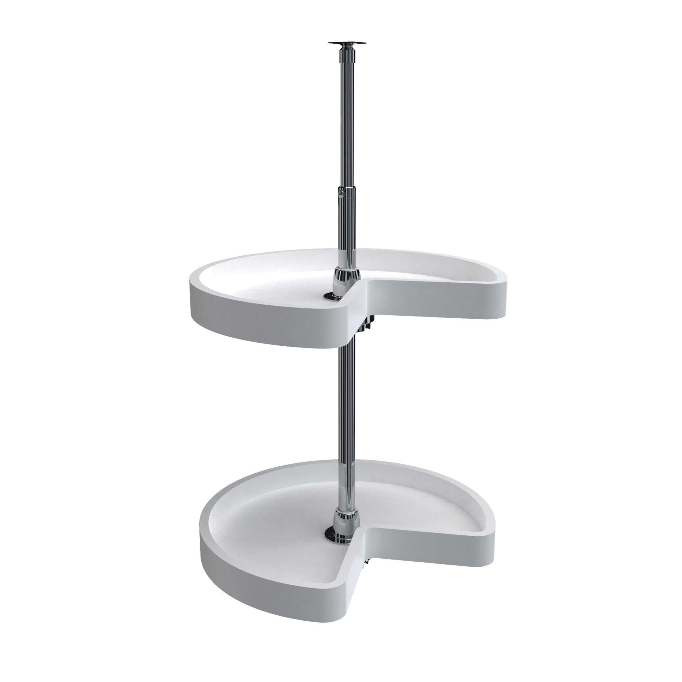Polymer Kidney-Shaped 2-Shelf Lazy Susans for Corner Wall Cabinets