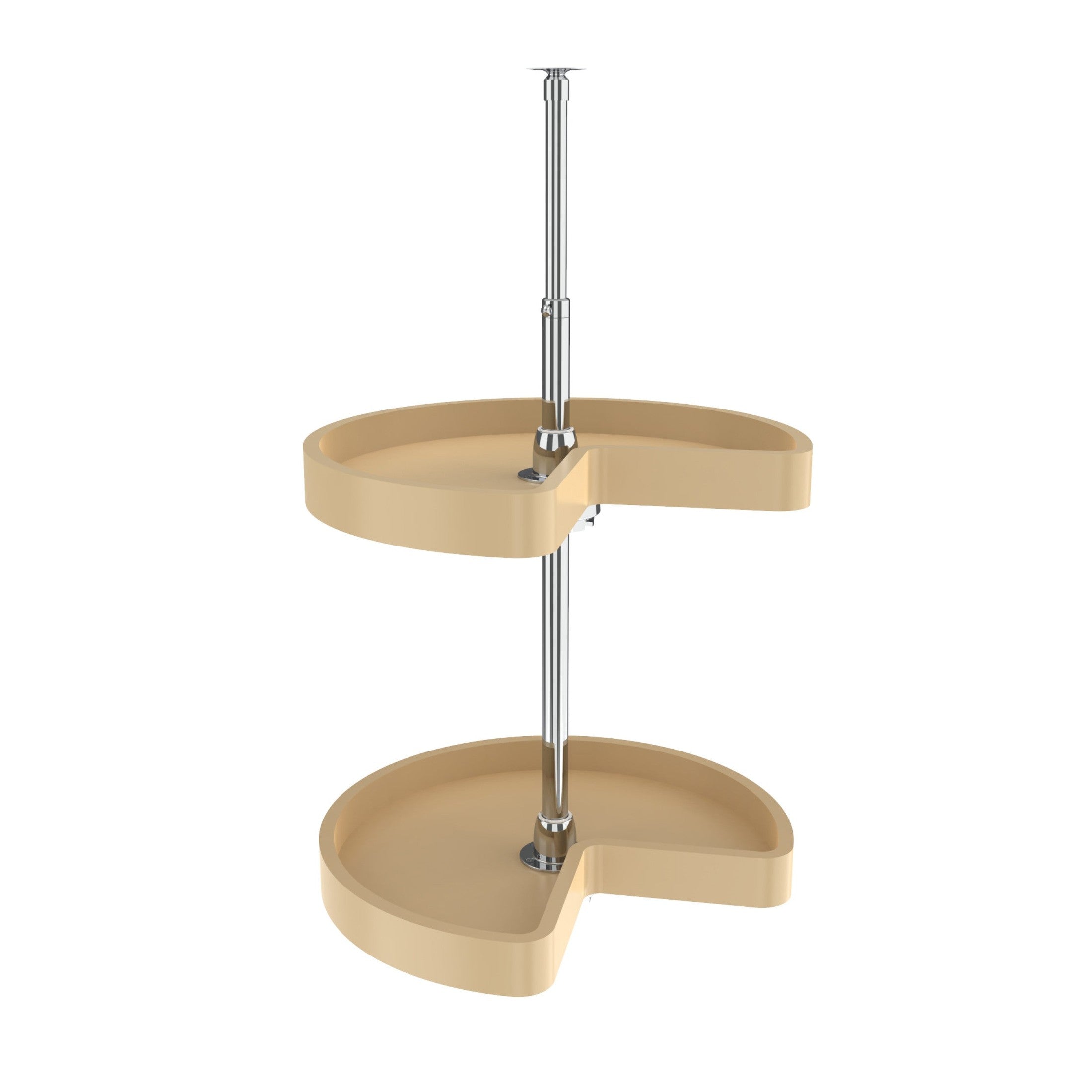 Polymer Kidney-Shaped 2-Shelf Lazy Susans for Corner Wall Cabinets