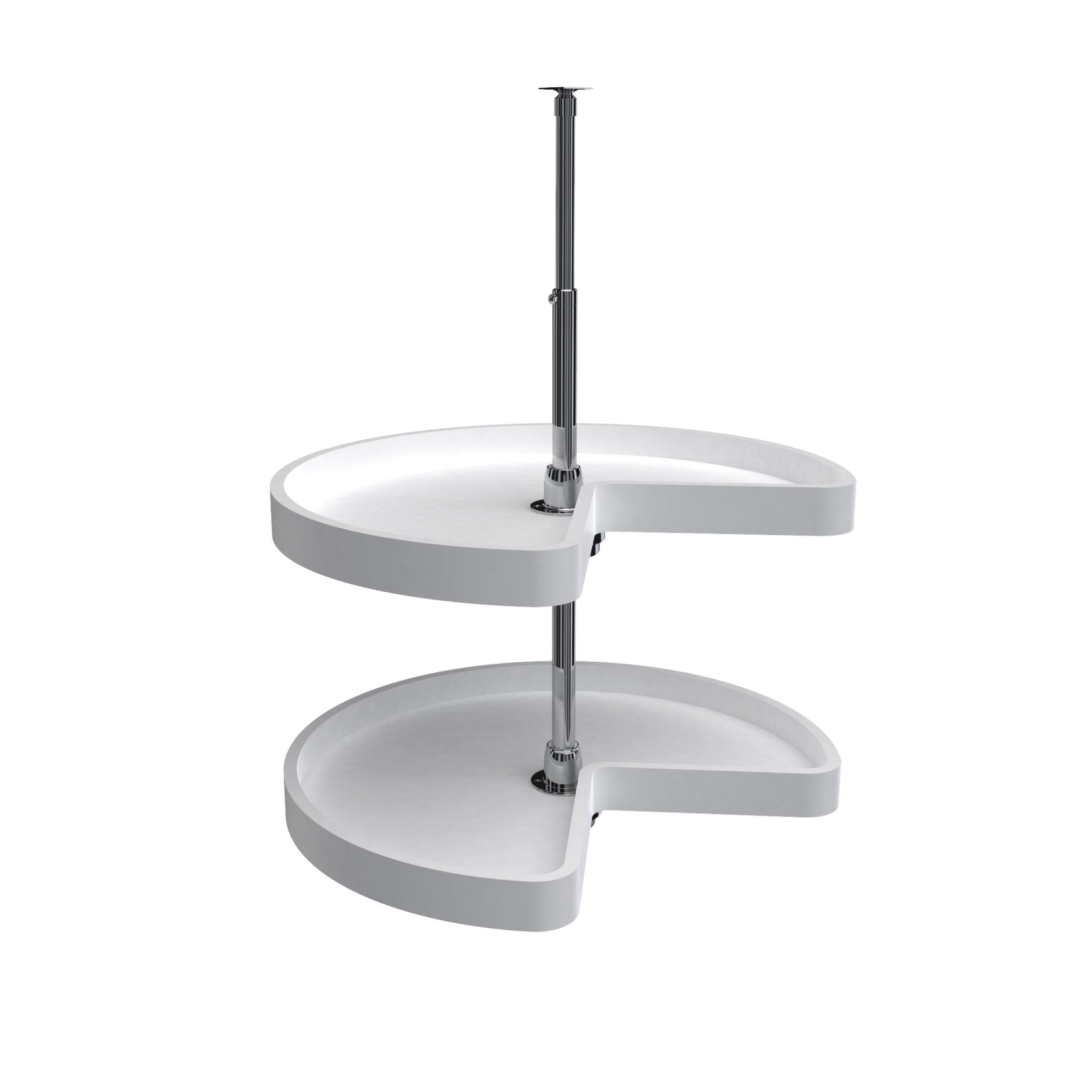 Polymer Kidney-Shaped 2-Shelf Lazy Susans for Corner Base Cabinets