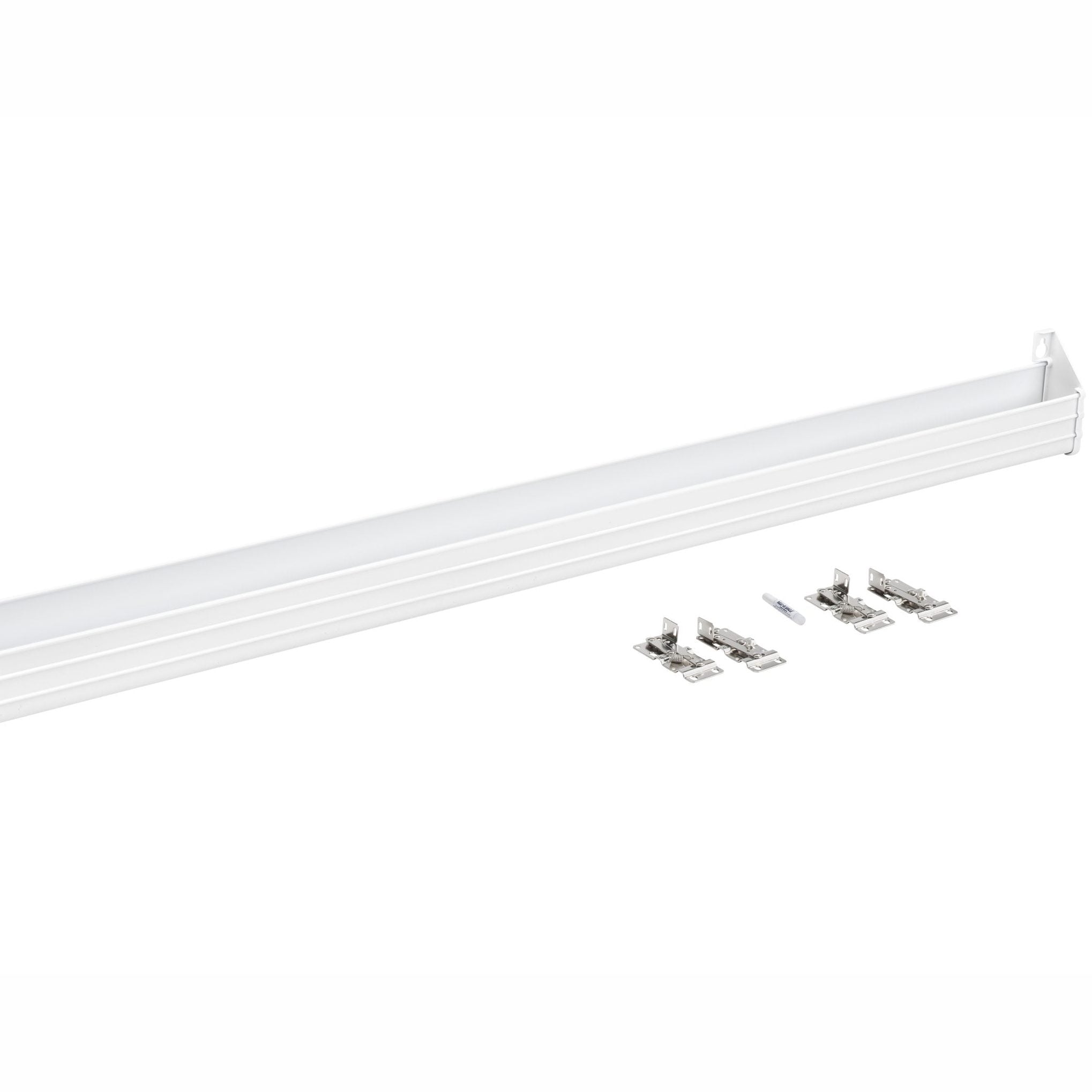 36" White Polymer Slim Series Tip-Out Sink Front Tray w/ 2 Pair Hinges and End Caps