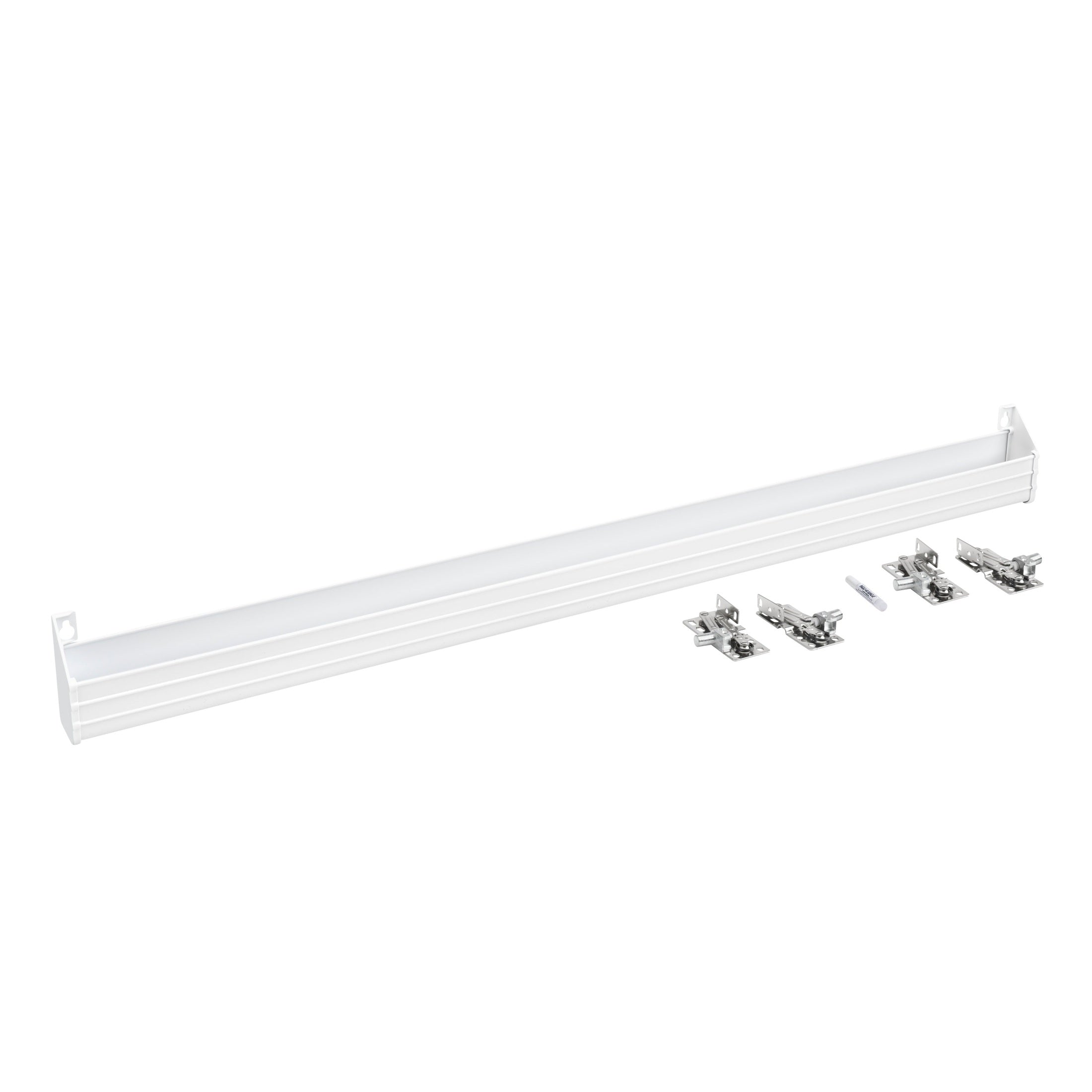 36 in. White Polymer Slim Series Tip Out Sink Front Tray with Soft-Close Hinges and End Caps