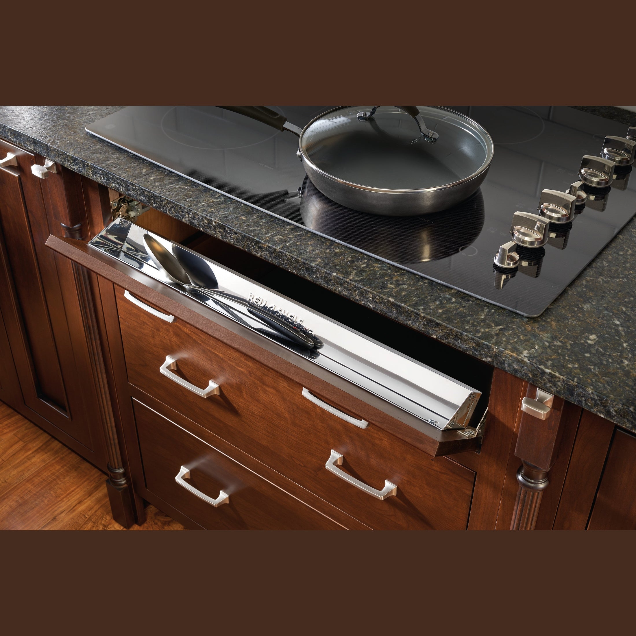 25" Stainless-Steel Tip-Out Tray w/ Soft-Close Hinges for Sink Base Cabinets