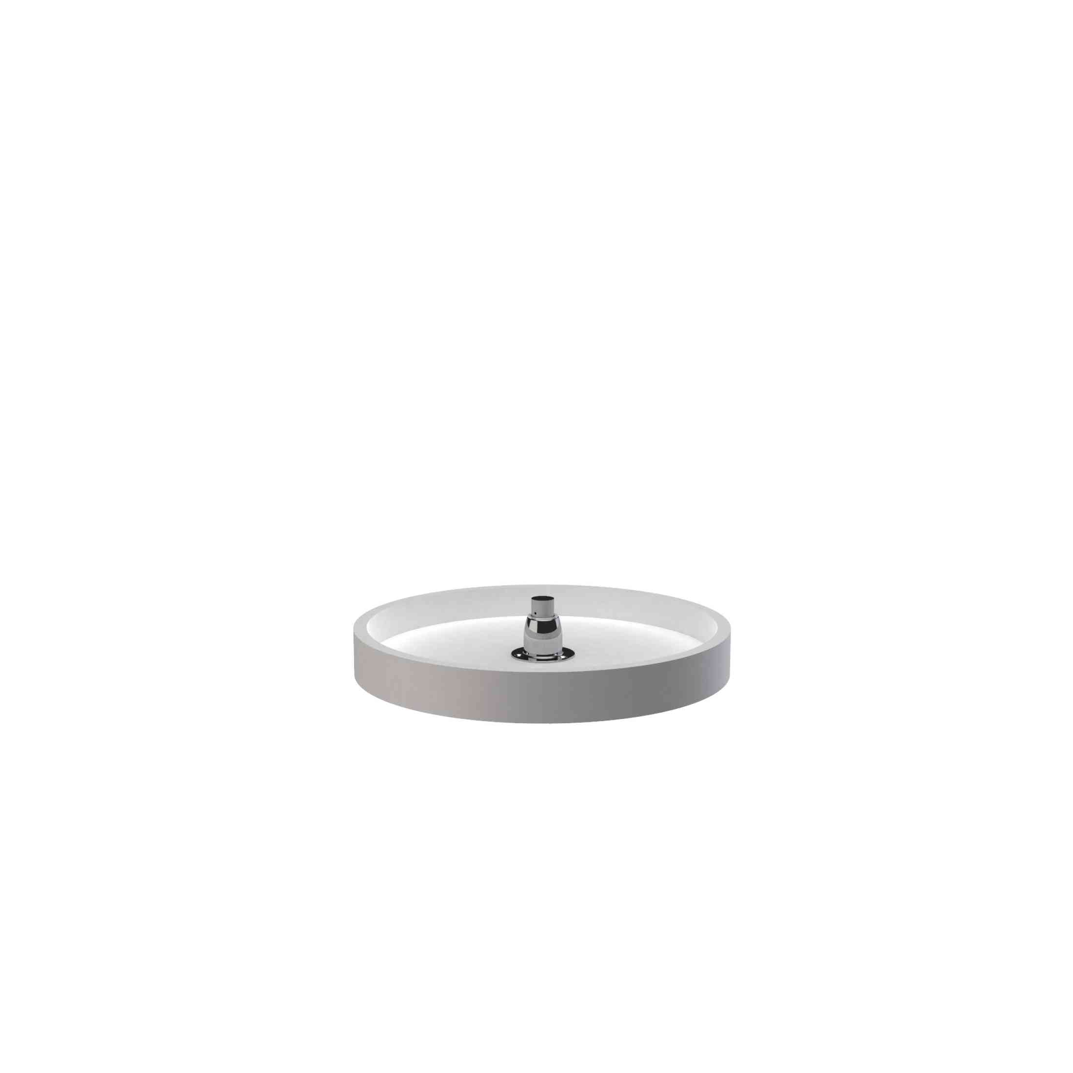 Polymer Full-Circle 1-Shelf Lazy Susan w/Bottom Mount Rotating Post for Corner Wall Cabinets
