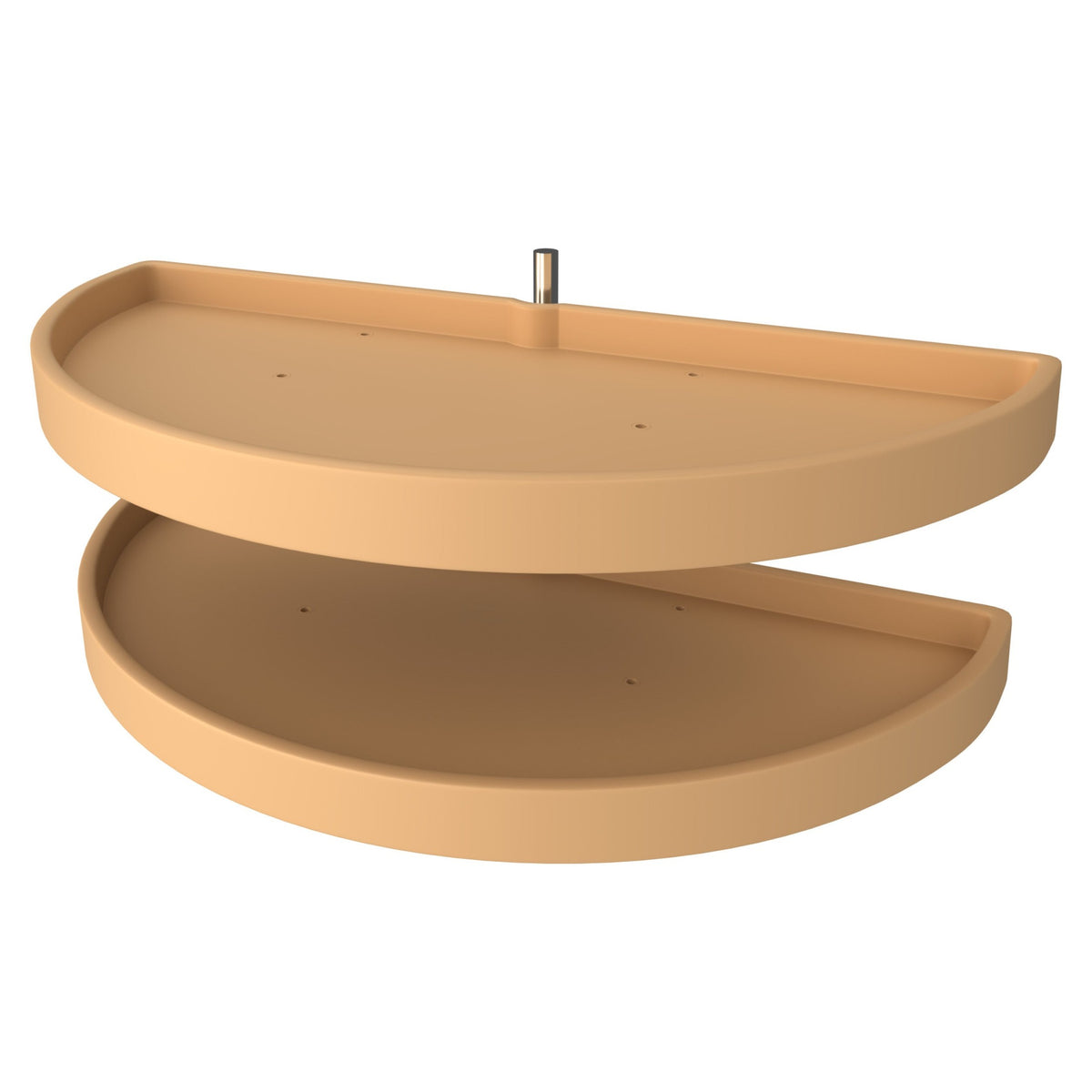 39" Almond Polymer Two-Tier Half-Moon Optimizer w/ Pivot Hardware for 19-1/4" Blind Corner Cabinet Openings