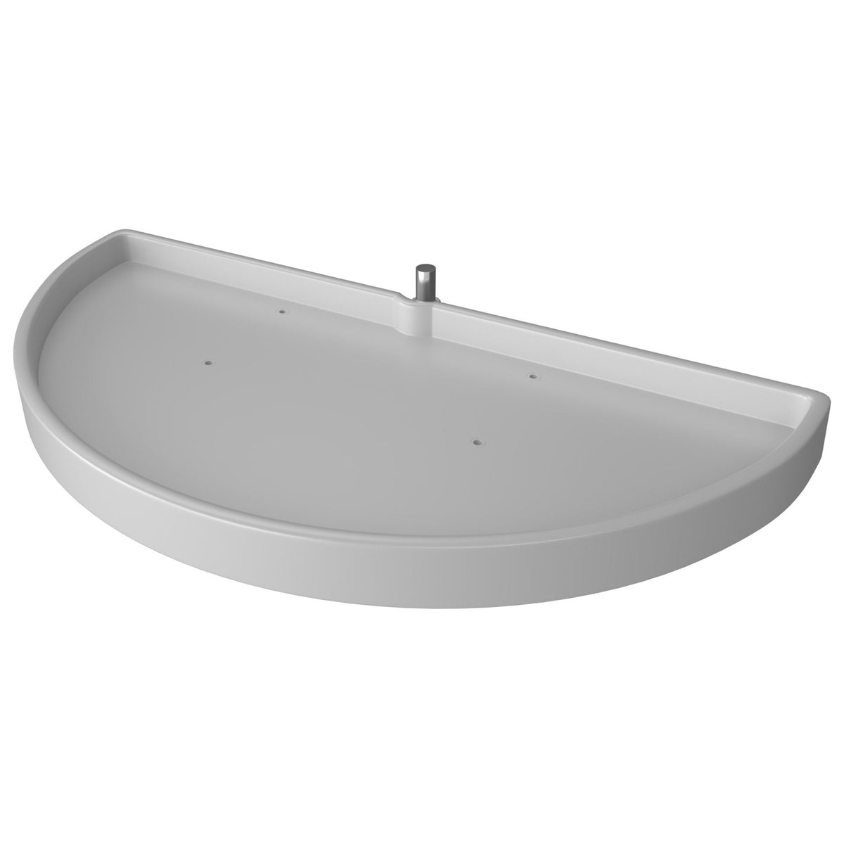 39" White Polymer Single-Tier Half-Moon Optimizer w/ Pivot and Slide Hardware for 19-1/4" Blind Corner Cabinet Openings