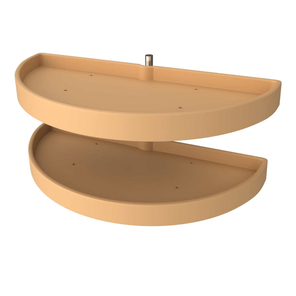 33" Almond Polymer Two-Tier Half-Moon Optimizer w/ Pivot and Slide Hardware for 16-1/8" Blind Corner Cabinet Openings