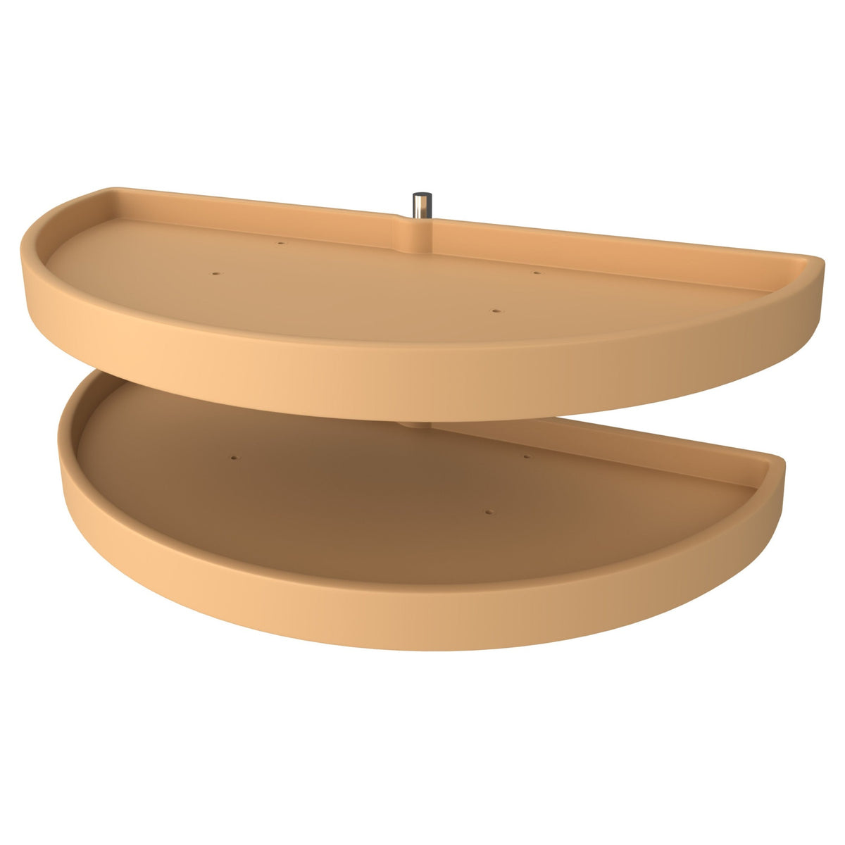 39" Almond Polymer Two-Tier Half-Moon Optimizer w/ Pivot and Slide Hardware for 19-1/4" Blind Corner Cabinet Openings