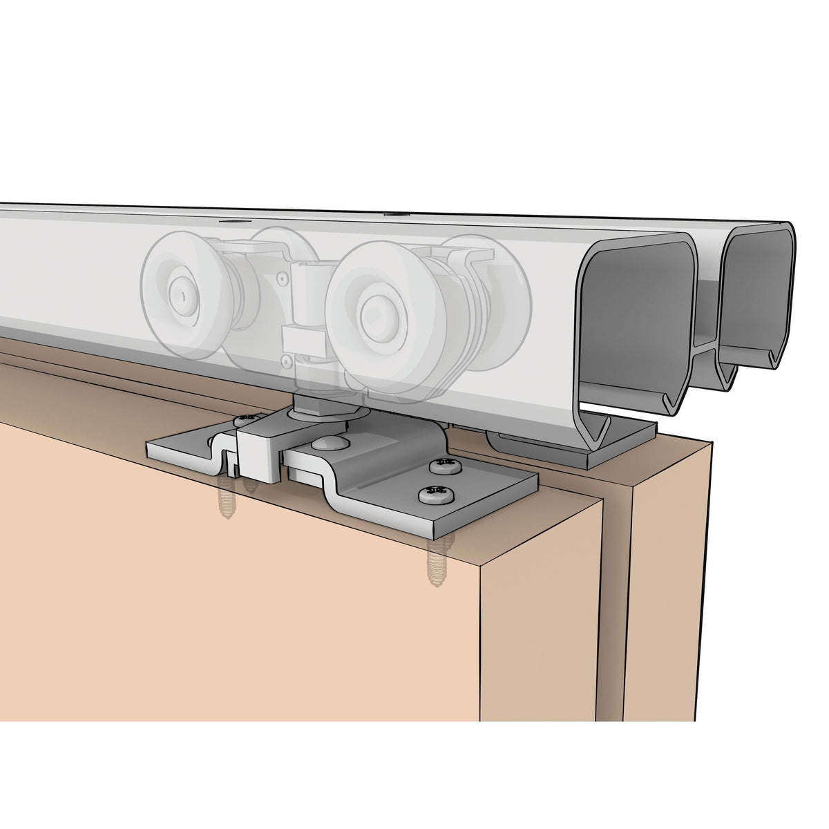 BYP-100A By-Pass Door Aluminum Track Hardware