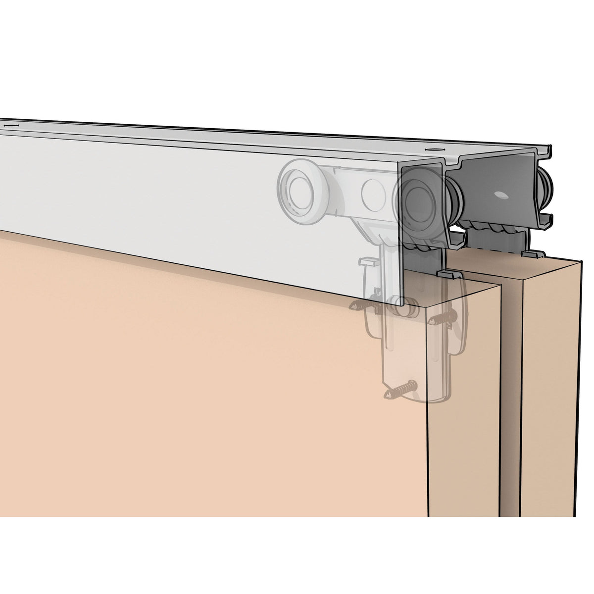 BYP-75AFW By-Pass Door Aluminum Wide Fascia Track Hardware
