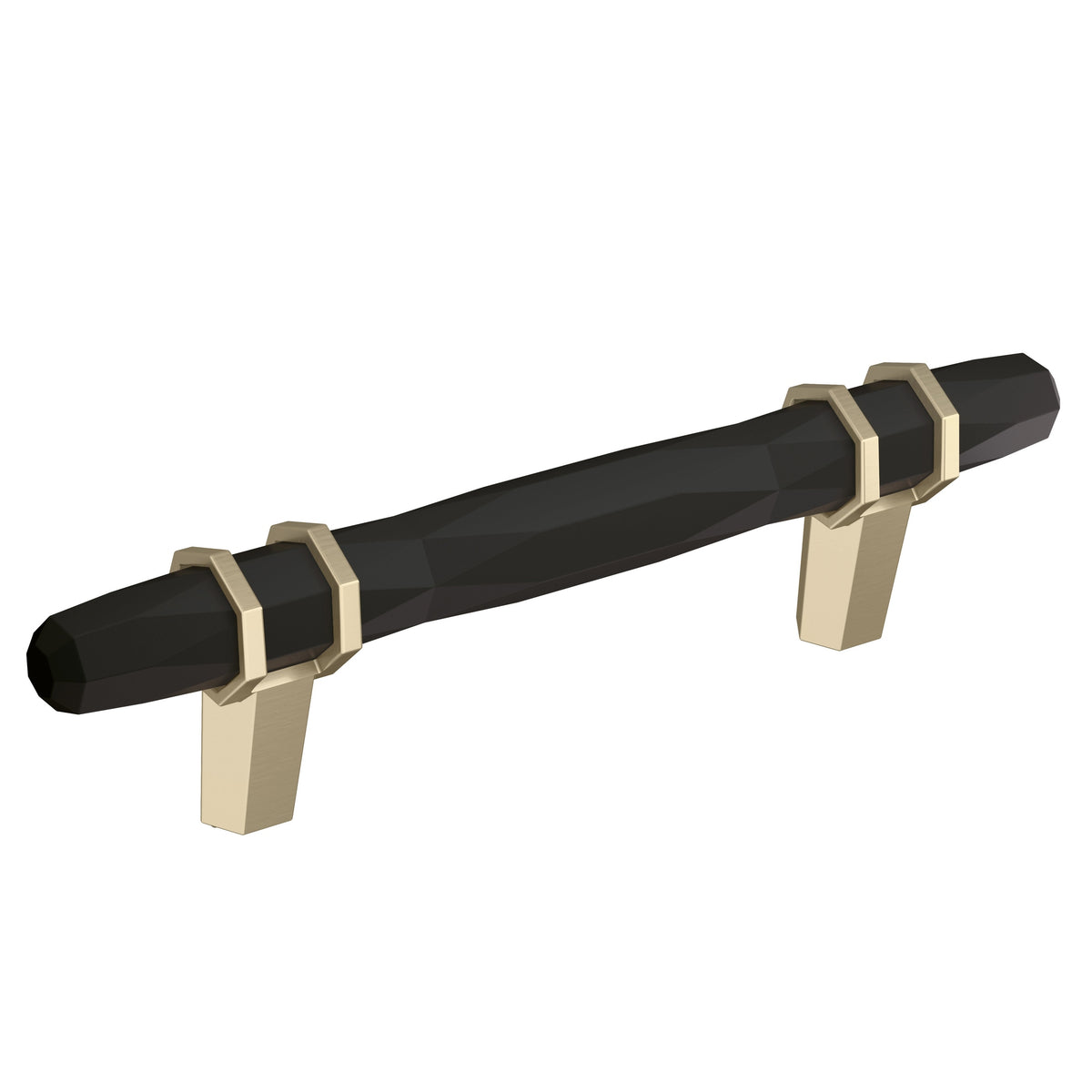 London 33/4 inch (96mm) CentertoCenter Black Bronze/Golden Champagne Cabinet Pull