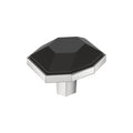 London 15/8 inch (41mm) Length Black Bronze/Polished Chrome Cabinet Knob