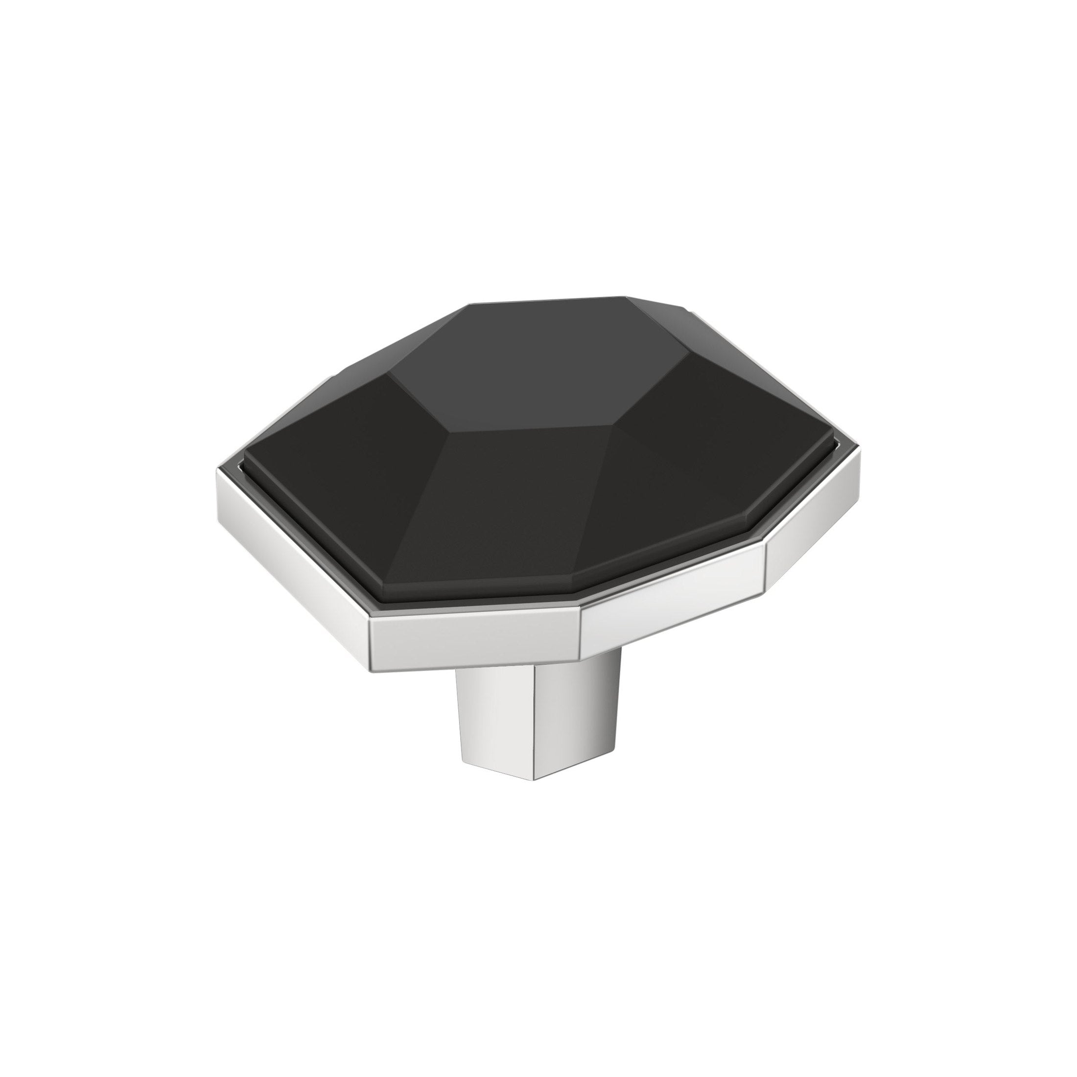 London 15/8 inch (41mm) Length Black Bronze/Polished Chrome Cabinet Knob