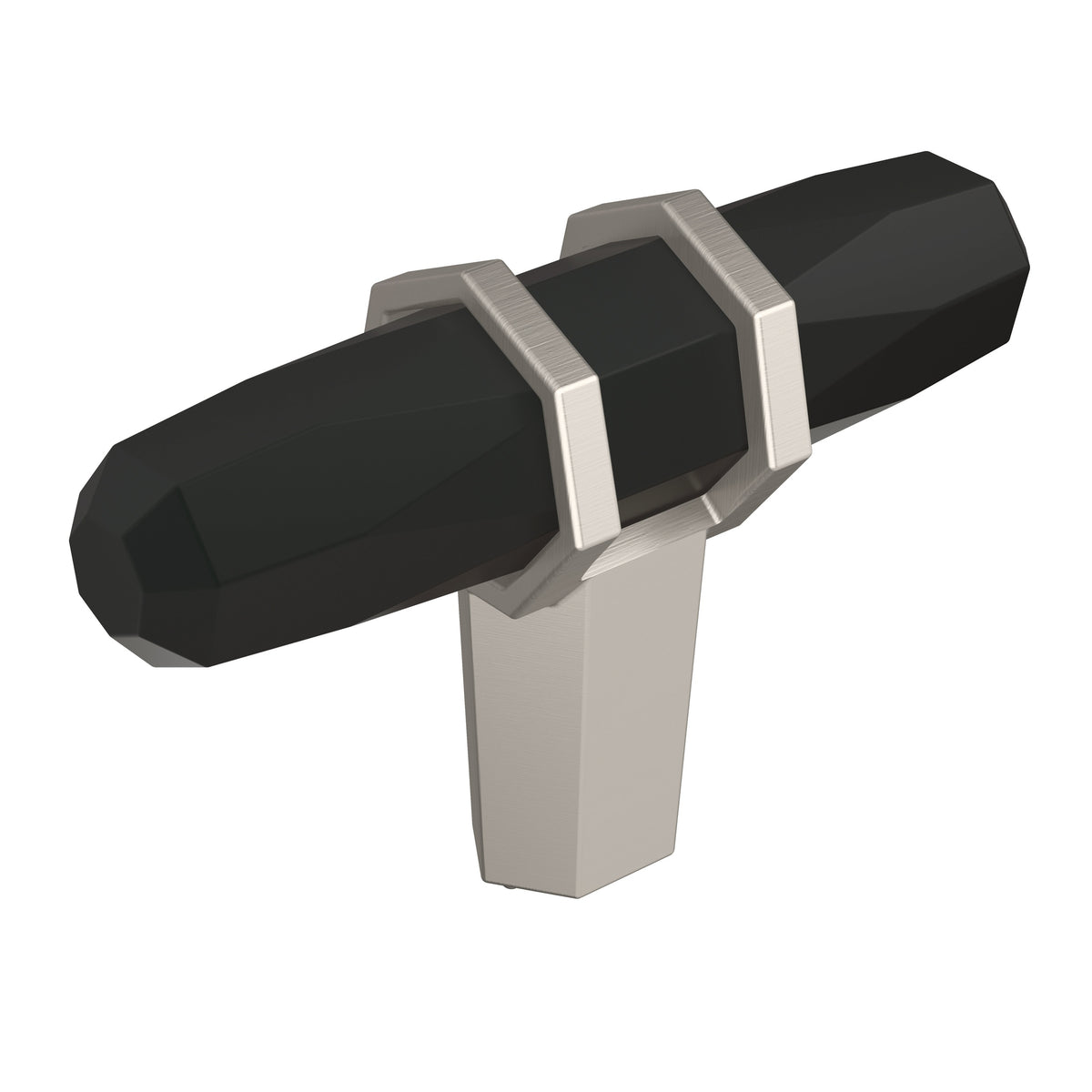 London 21/2 inch (64mm) Length Black Bronze/Satin Nickel Cabinet Knob