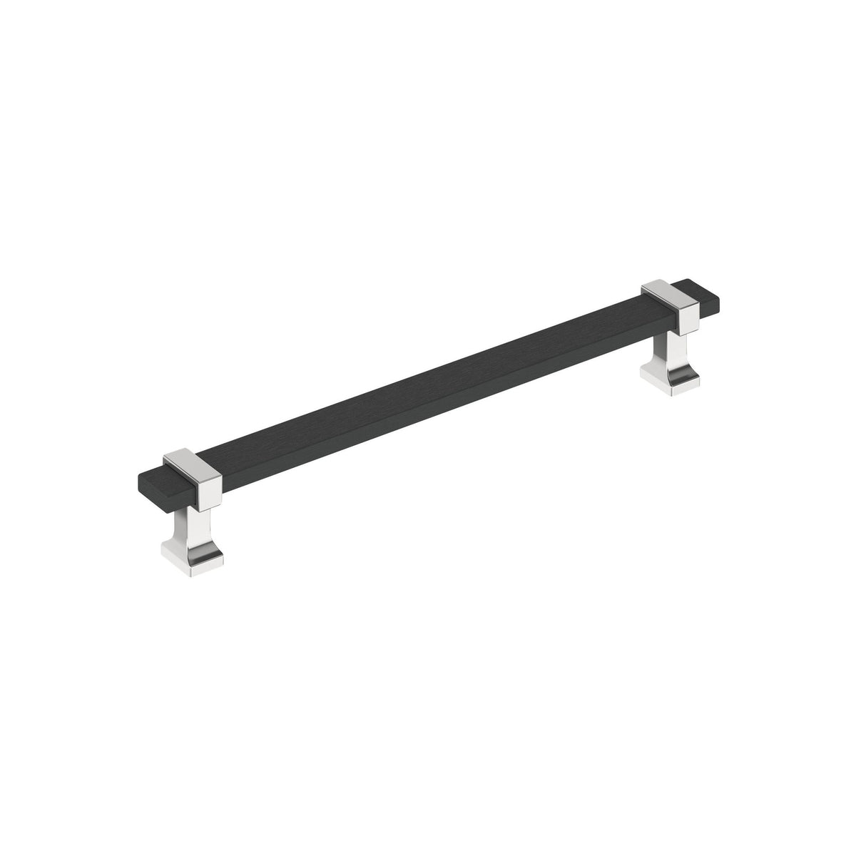 Overton 79/16 inch (192mm) CentertoCenter Brushed Matte Black/Polished Chrome Cabinet Pull