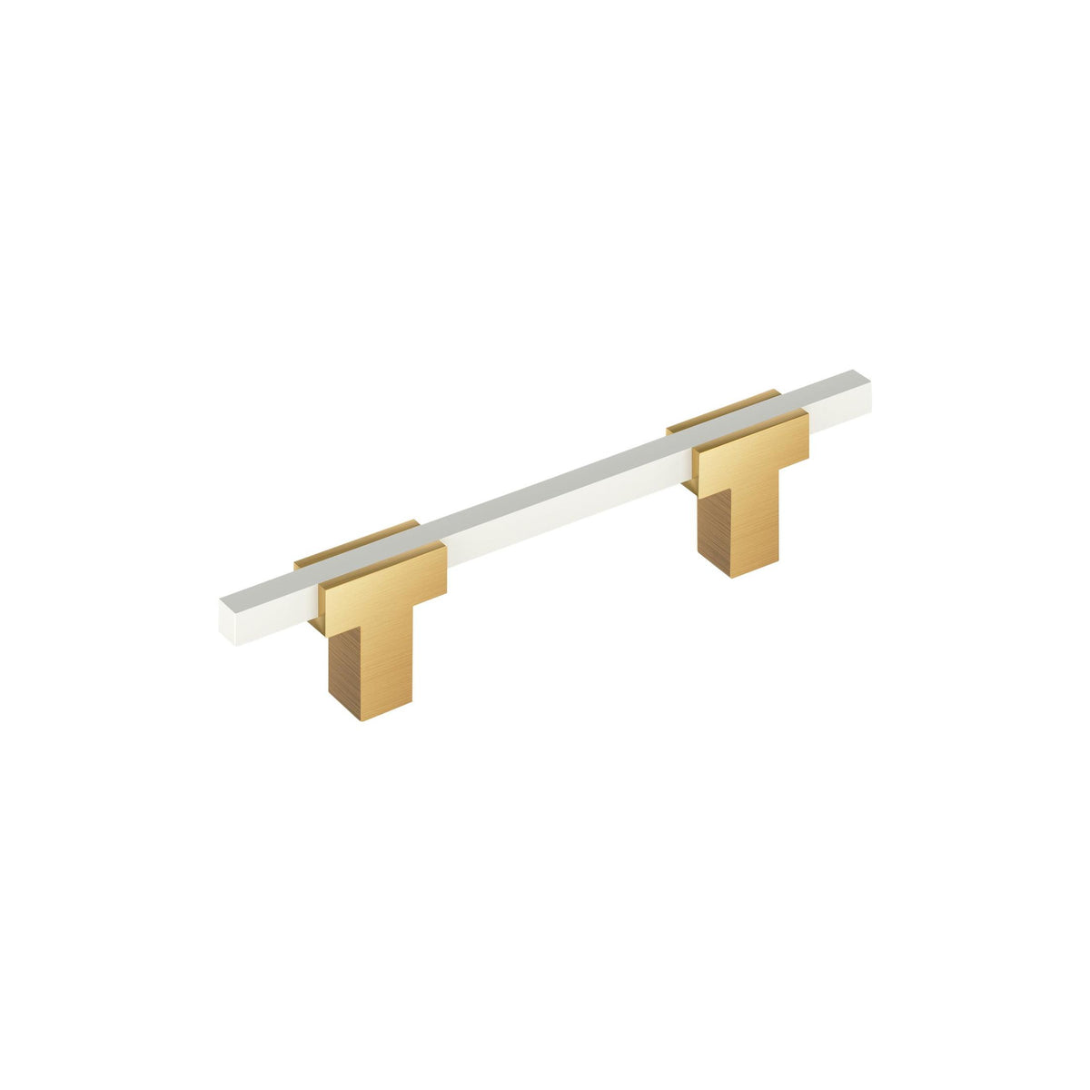 Urbanite 33/4 inch (96mm) CentertoCenter Champagne Bronze/White Cabinet Pull