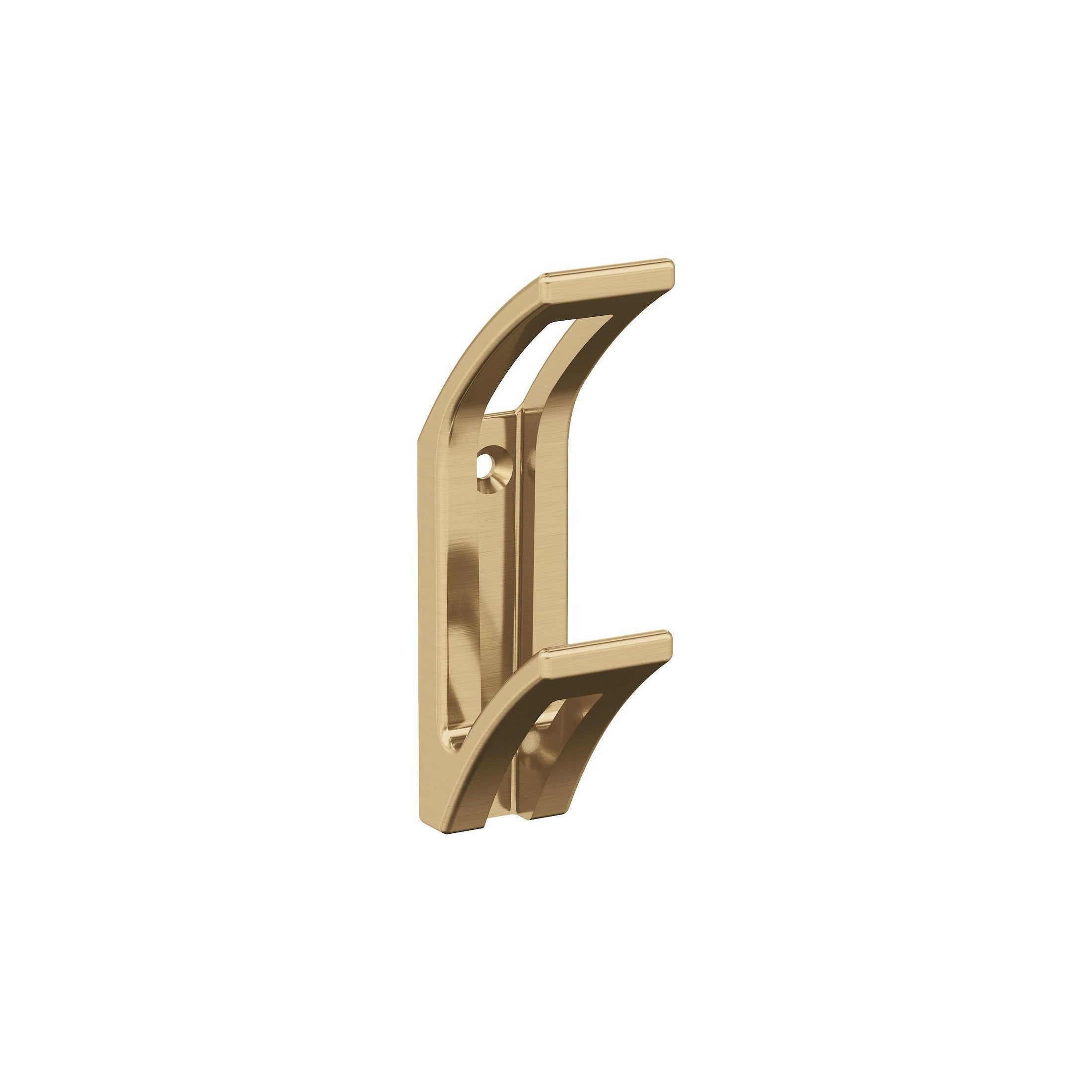Avid Double Prong Champagne Bronze Decorative Wall Hook