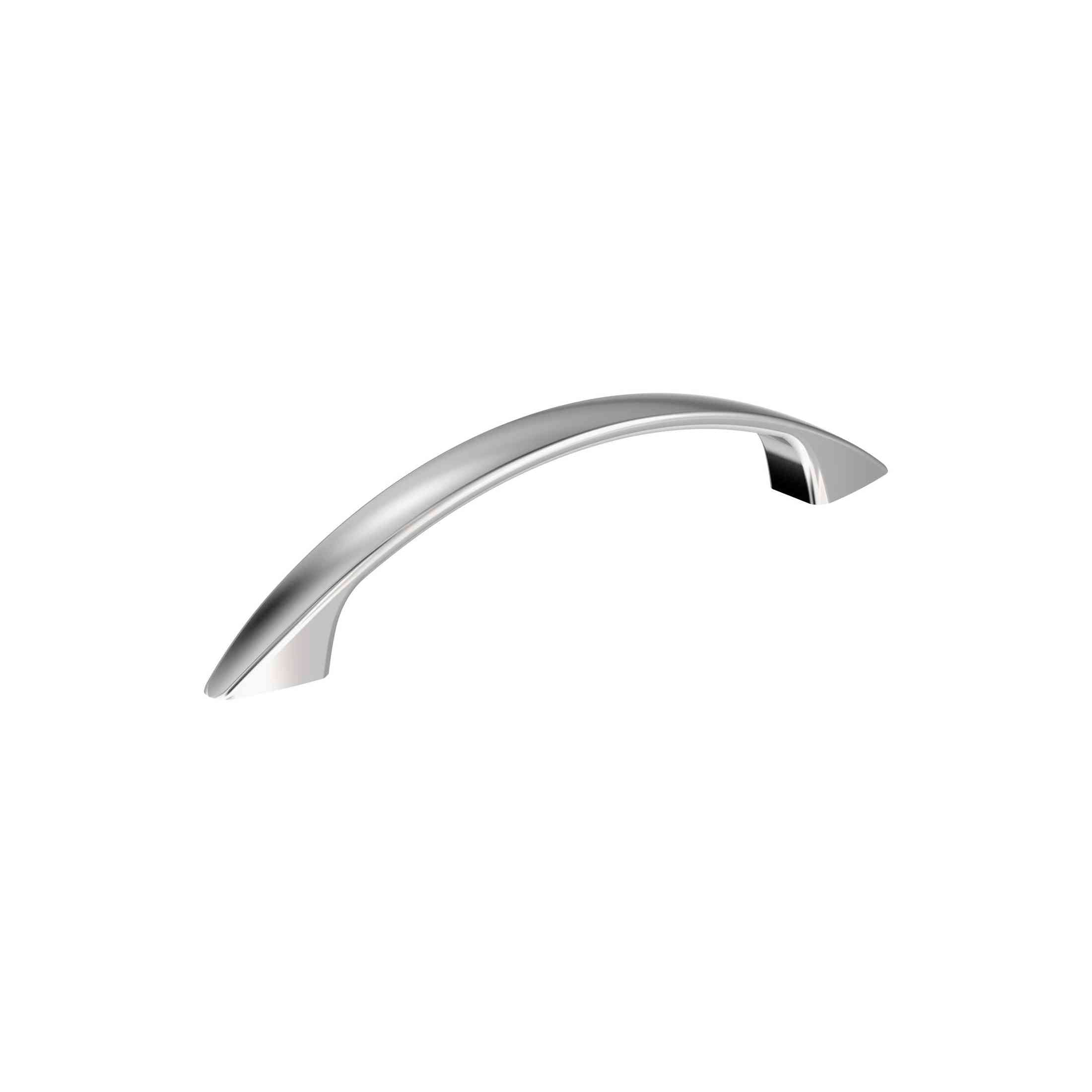 Arc 33/4 inch (96mm) CentertoCenter Polished Chrome Cabinet Pull
