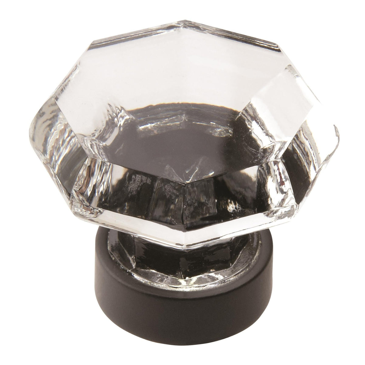 Traditional Classics 15/16 inch (33mm) Diameter Clear/Black Bronze Cabinet Knob