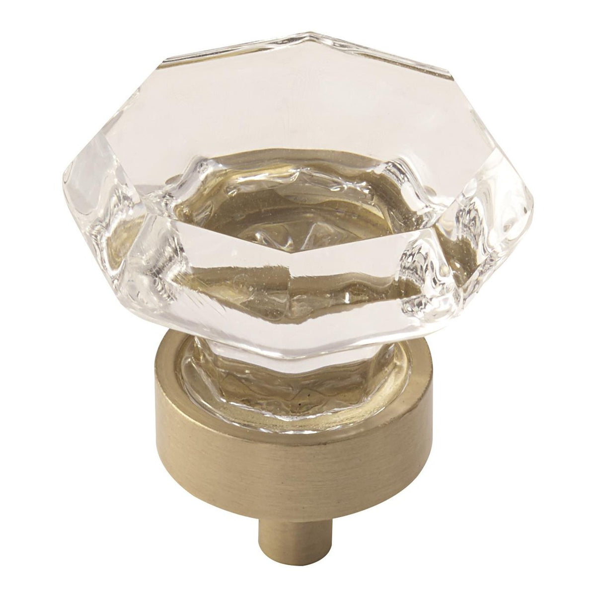 Traditional Classics 15/16 inch (33mm) Diameter Clear/Golden Champagne Cabinet Knob