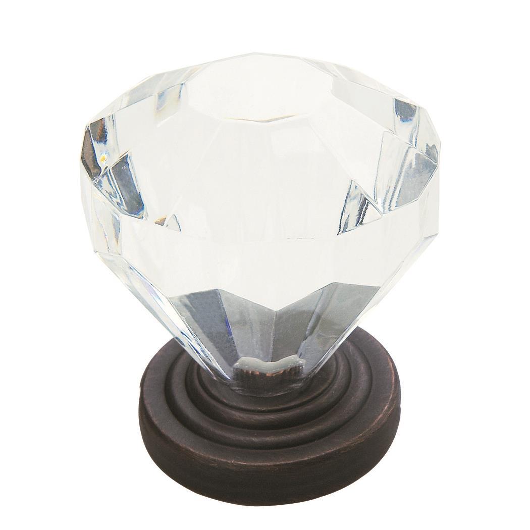 Traditional Classics 11/4 inch (32mm) Diameter Clear/OilRubbed Bronze Cabinet Knob