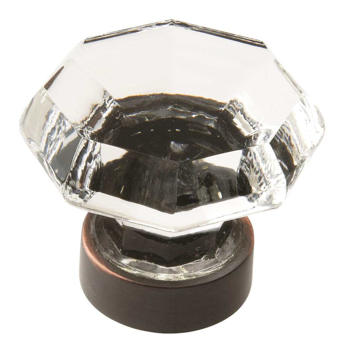 Traditional Classics 15/16 inch (33mm) Diameter Clear/OilRubbed Bronze Cabinet Knob