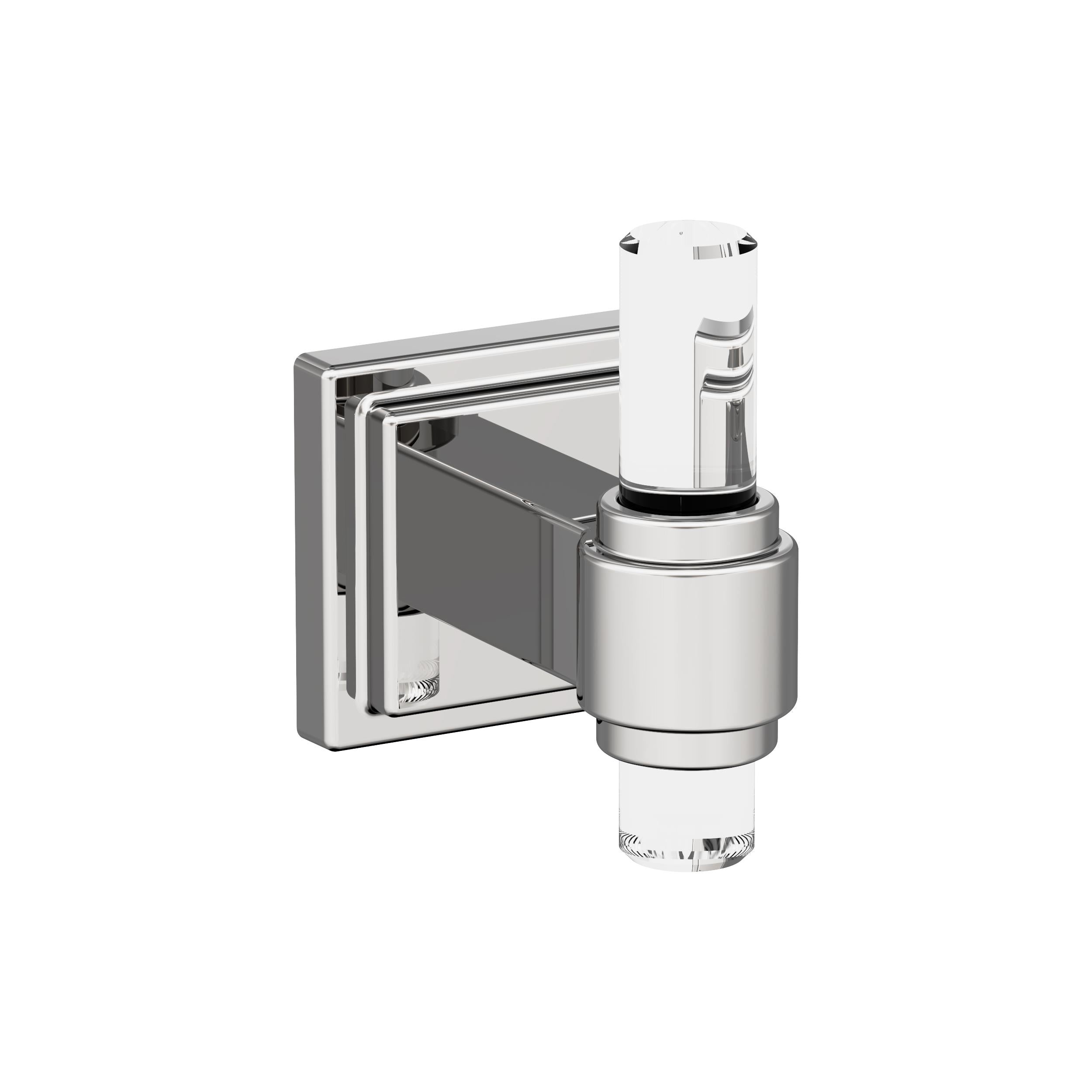 Glacio Clear/Chrome Single Prong Robe Hook