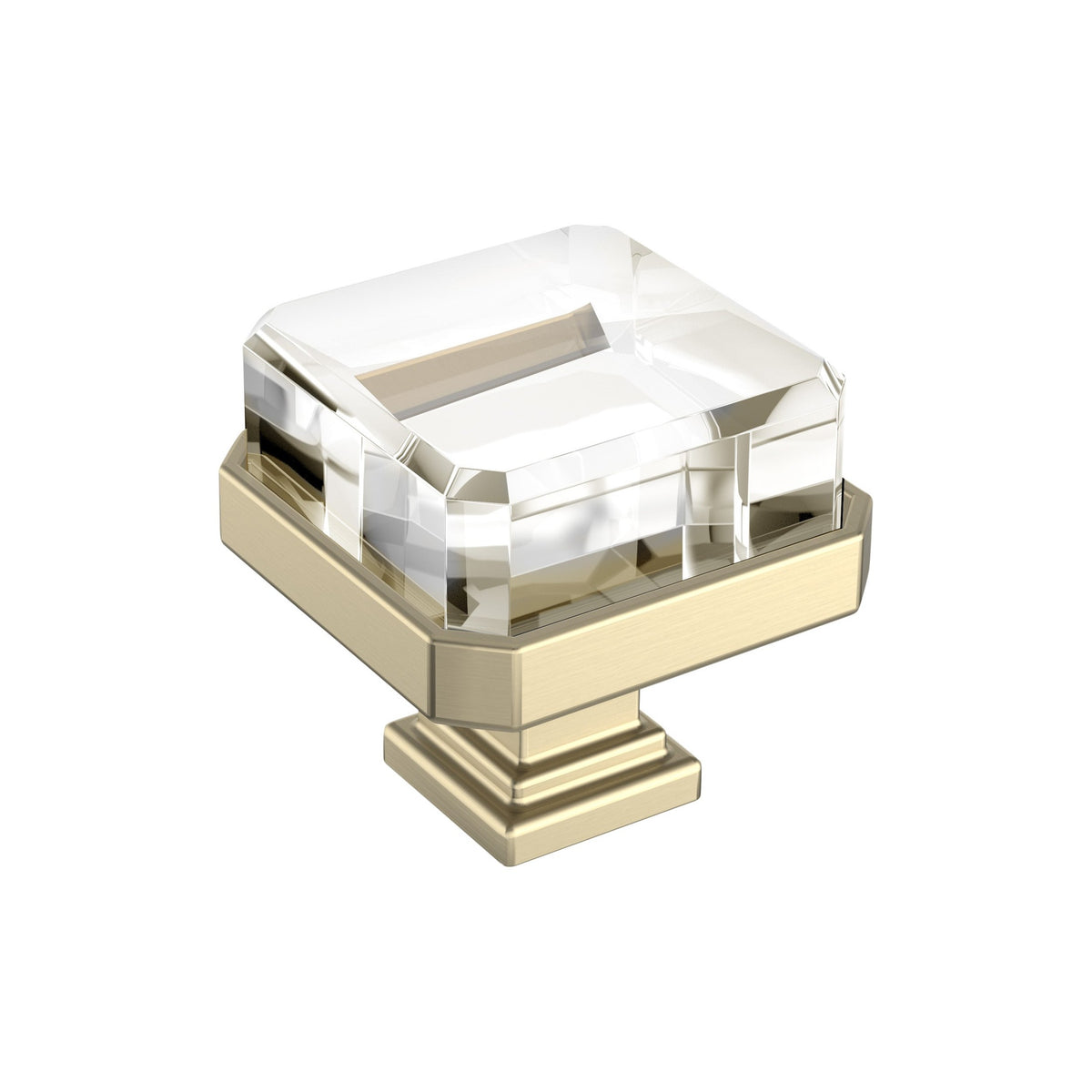 Glacio 13/8 inch (35mm) Length Clear/Golden Champagne Cabinet Knob