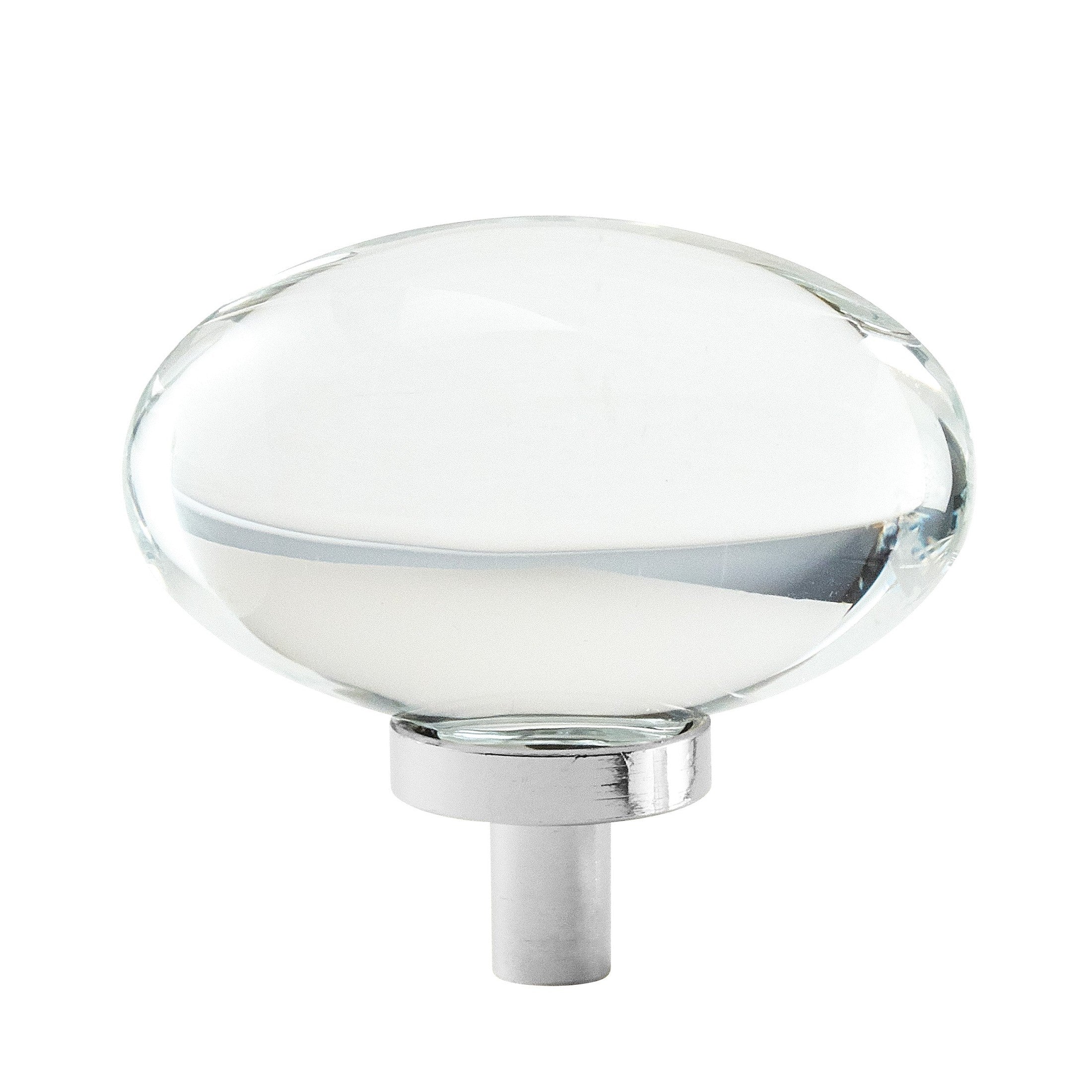 Glacio 13/4 inch (44mm) Length Clear/Polished Chrome Cabinet Knob