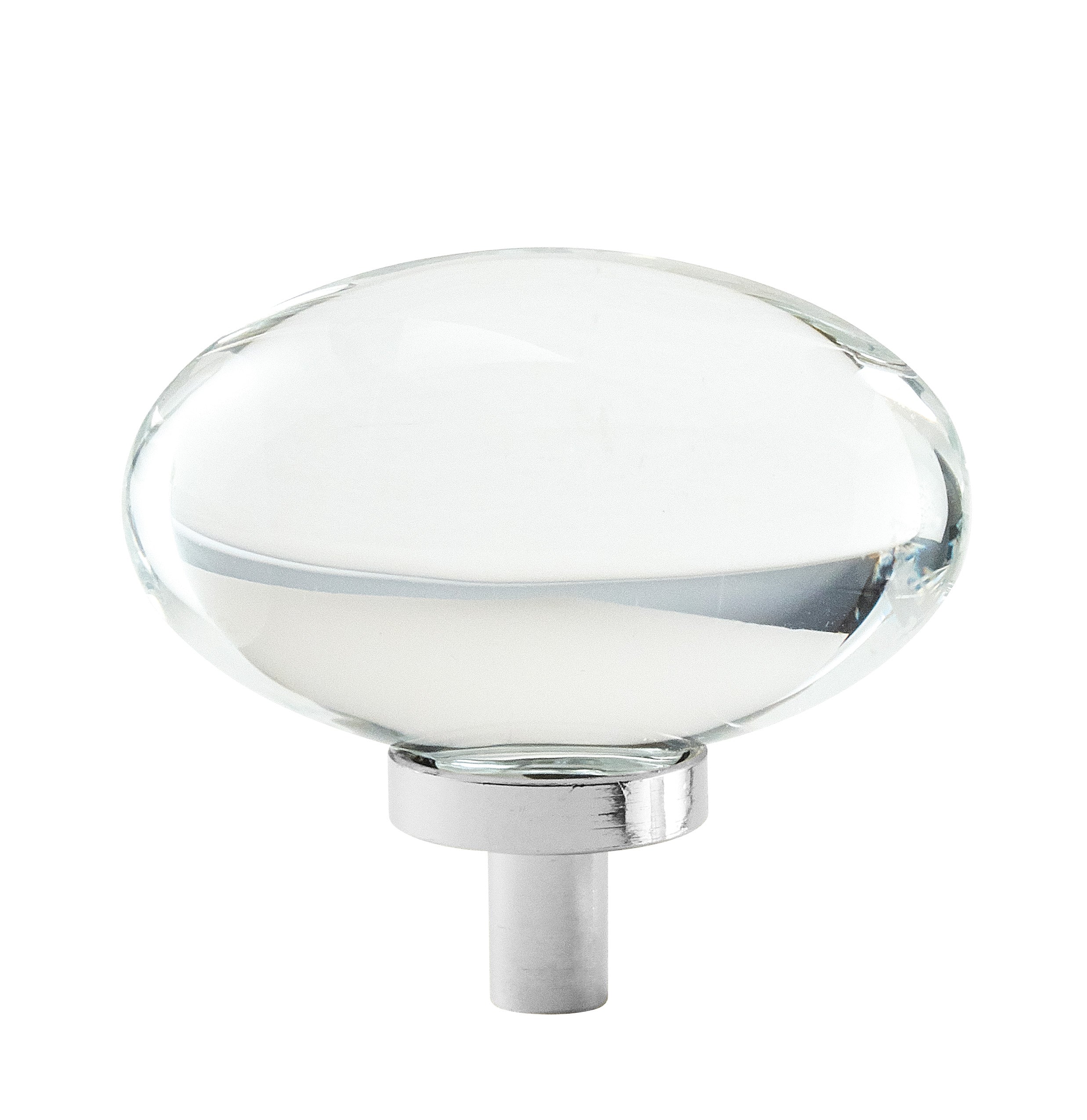 Glacio 13/4 inch (44mm) Length Clear/Polished Chrome Cabinet Knob