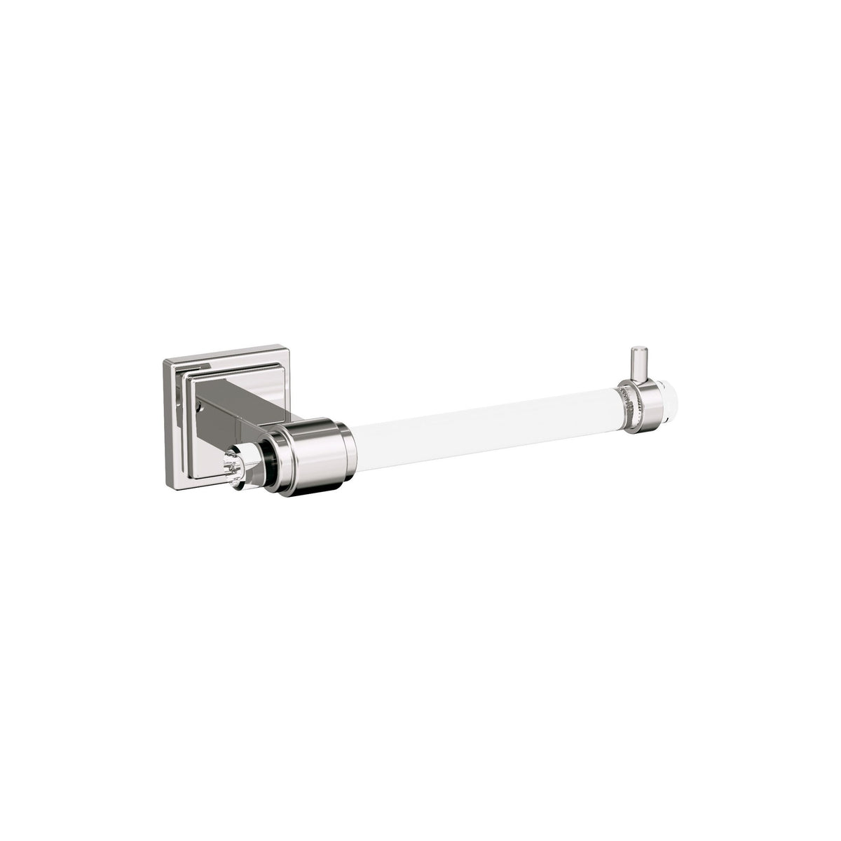 Glacio Clear/Polished Nickel Single Post Tissue Holder