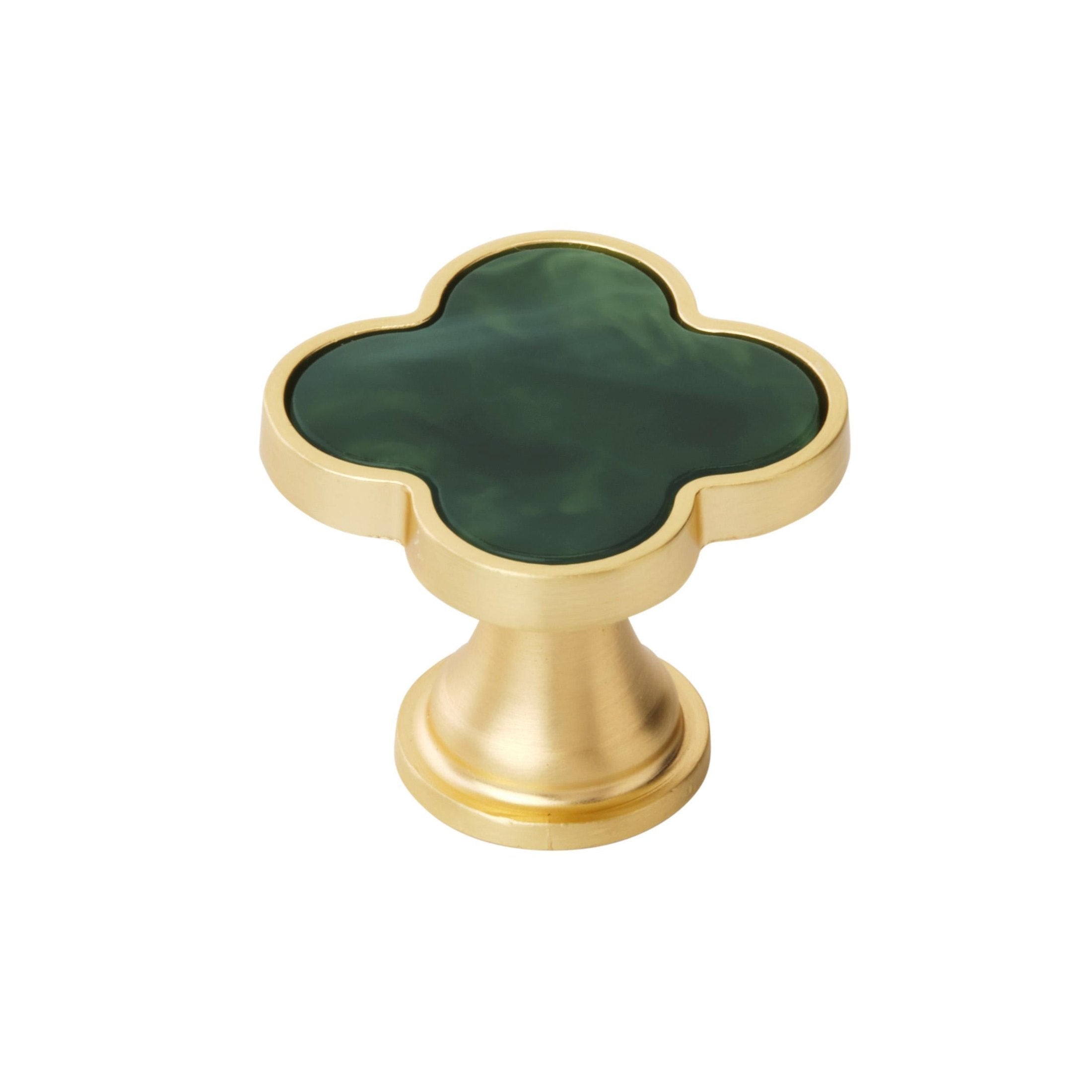 Accents 11/4 inch (32mm) Length Gold/Emerald Green Cabinet Knob 2 Pack