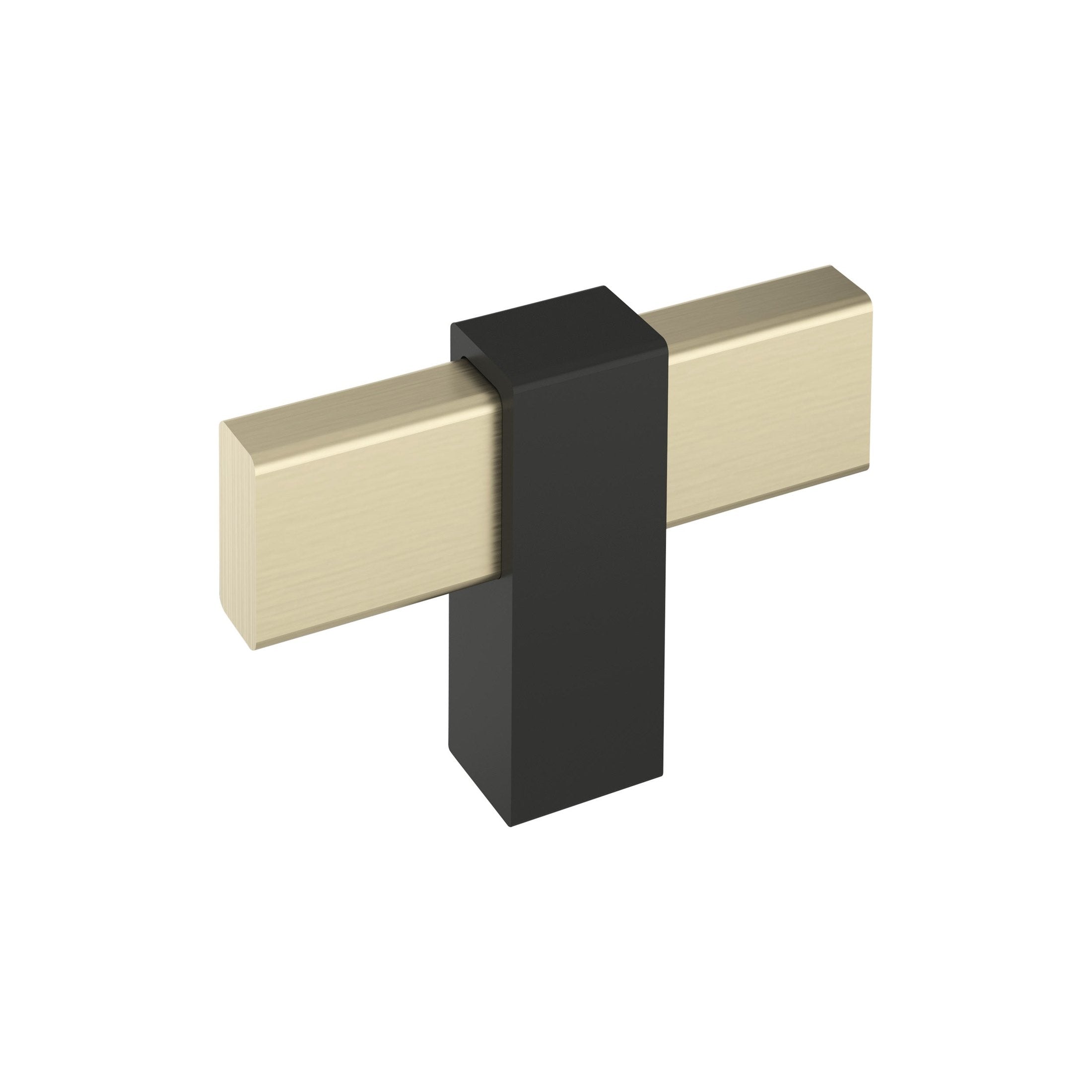 Mulino 23/8 inch (60mm) Length Golden Champagne/Matte Black Cabinet Knob