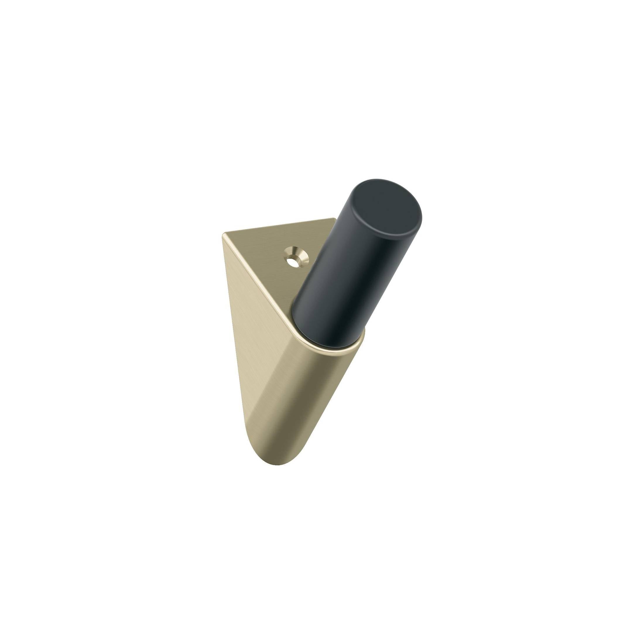 Acclivity Single Prong Golden Champagne/Matte Black Decorative Wall Hook