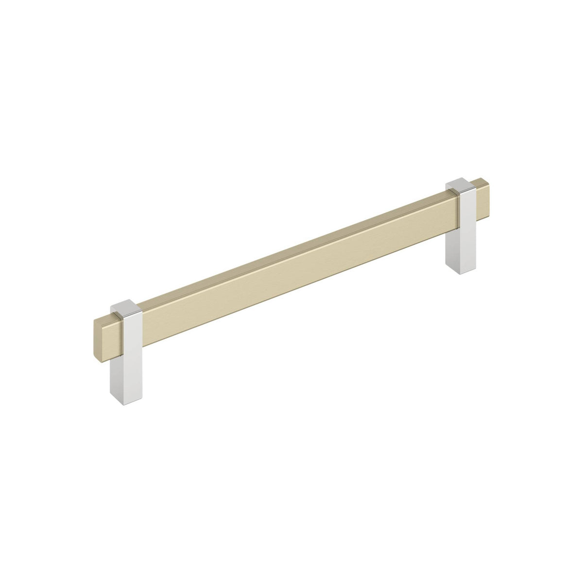 Mulino 79/16 inch (192mm) CentertoCenter Golden Champagne/Polished Chrome Cabinet Pull